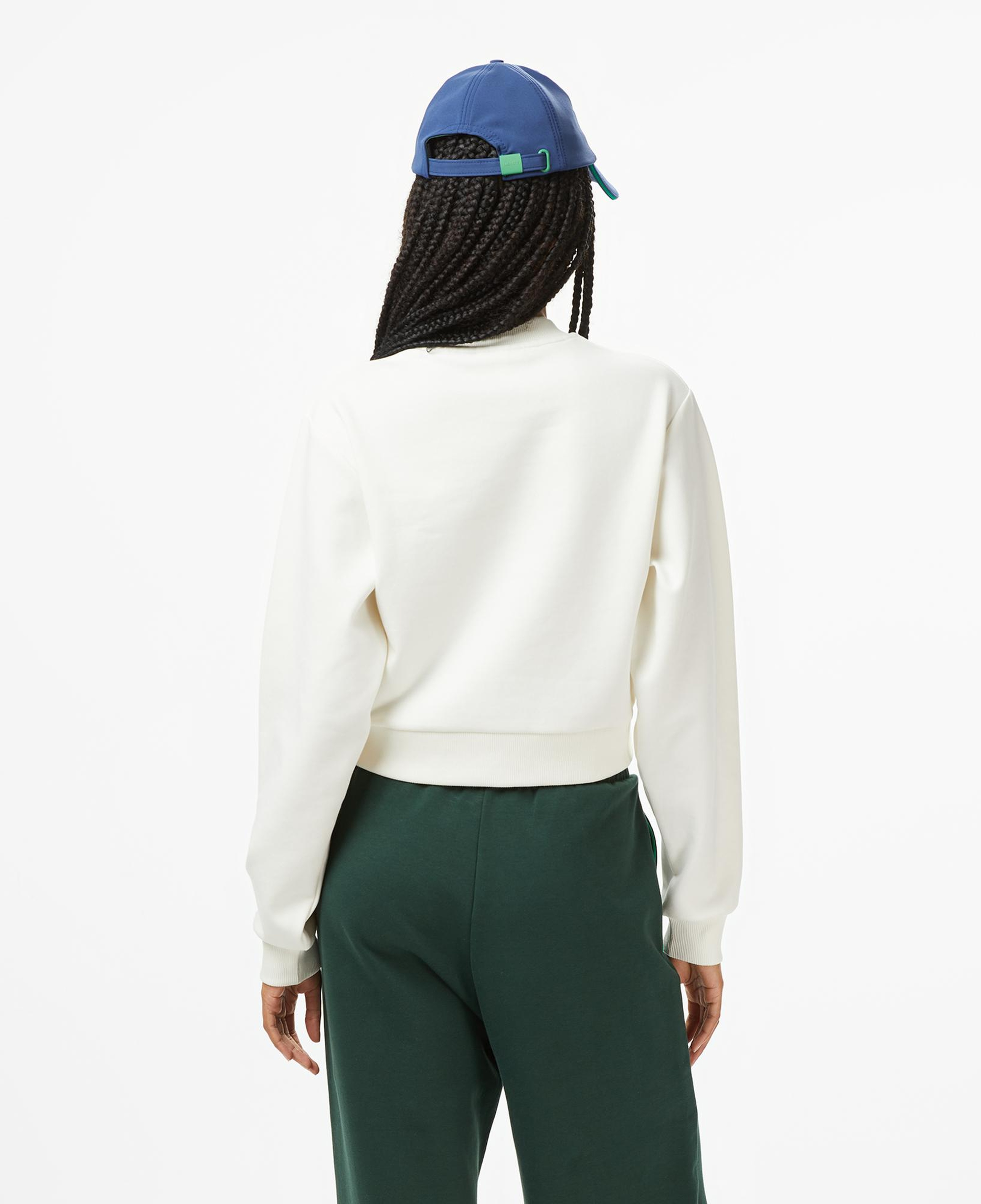 Lacoste x House of SuperStep Bisiklet Yaka Kadın Beyaz Sweatshirt