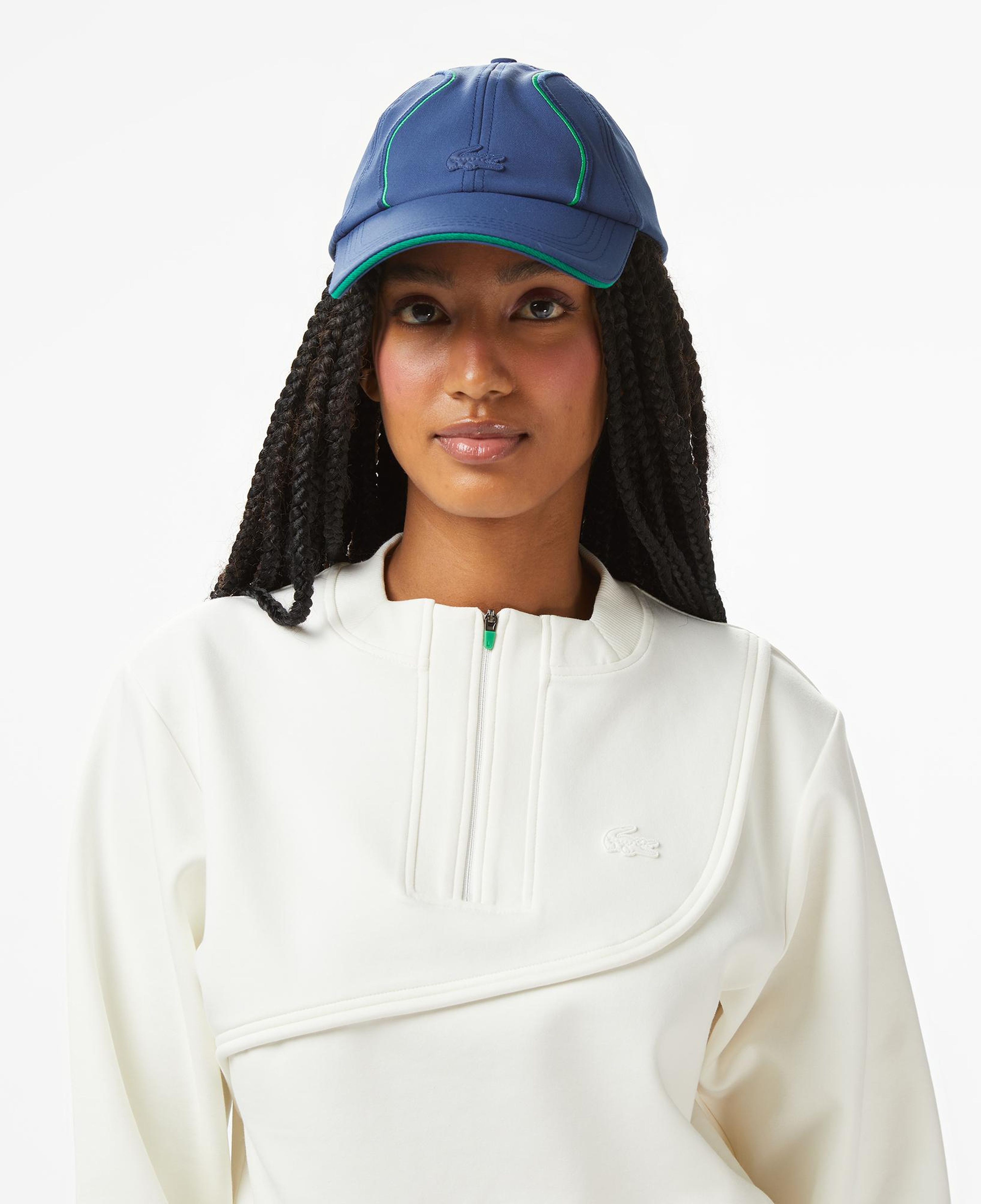 Lacoste x House of SuperStep Bisiklet Yaka Kadın Beyaz Sweatshirt