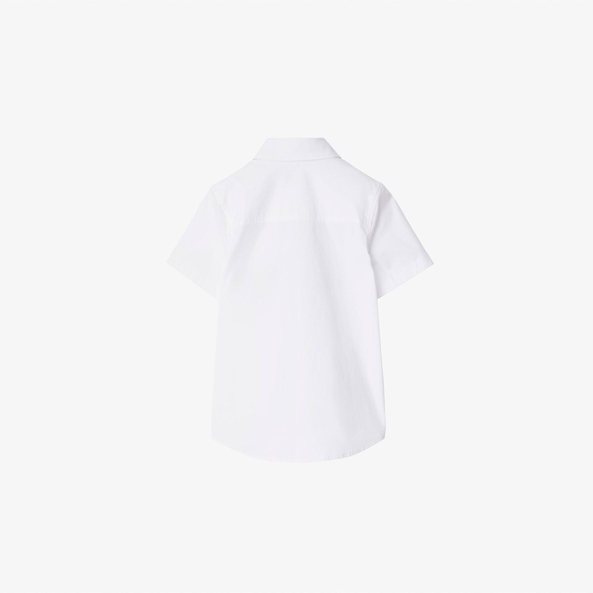 Burberry Owen Stretch Cotton Çocuk Beyaz Gömlek