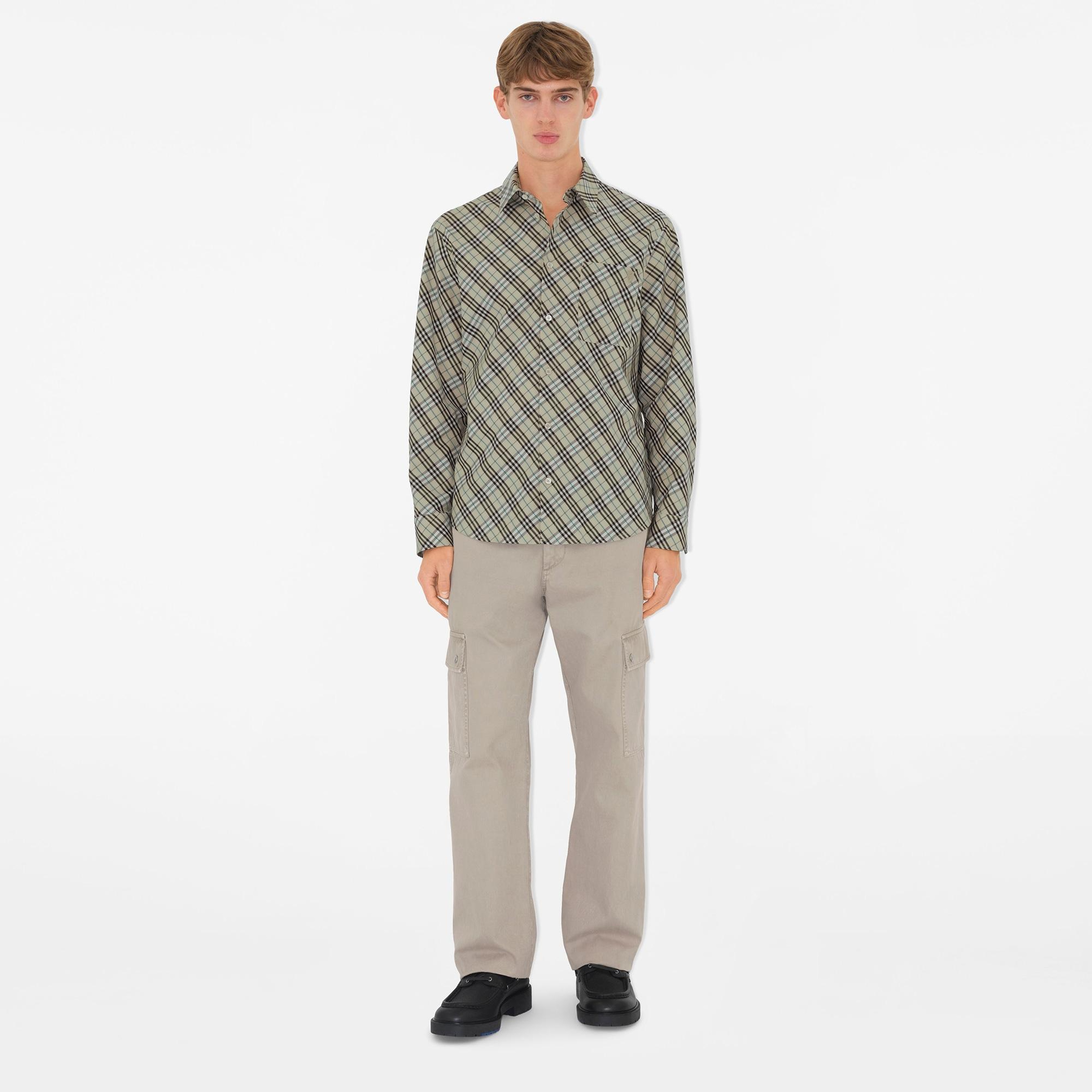 Burberry Sip Relaxed Fit Cotton Erkek Bej Gömlek