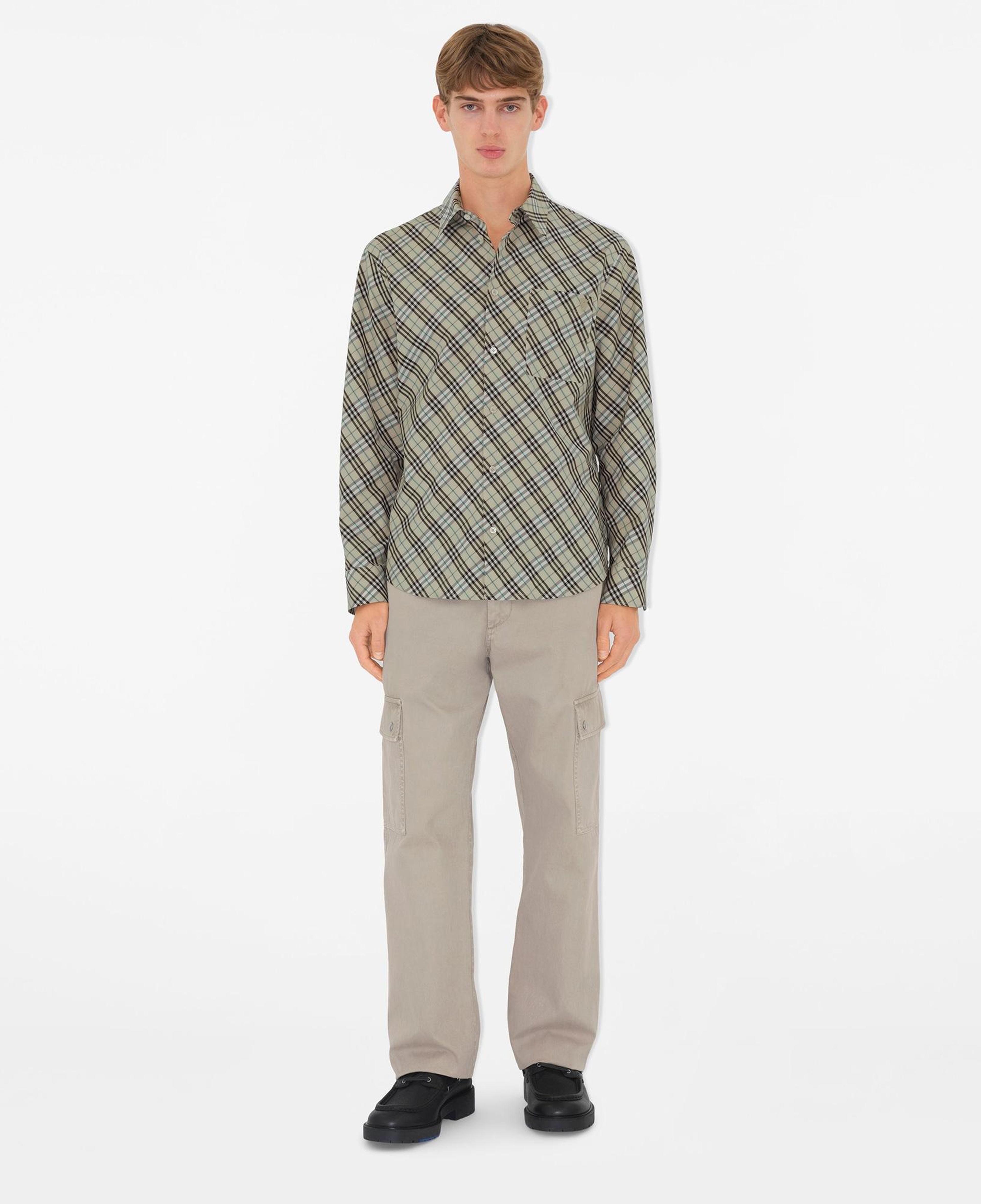 Burberry Sip Relaxed Fit Cotton Erkek Bej Gömlek