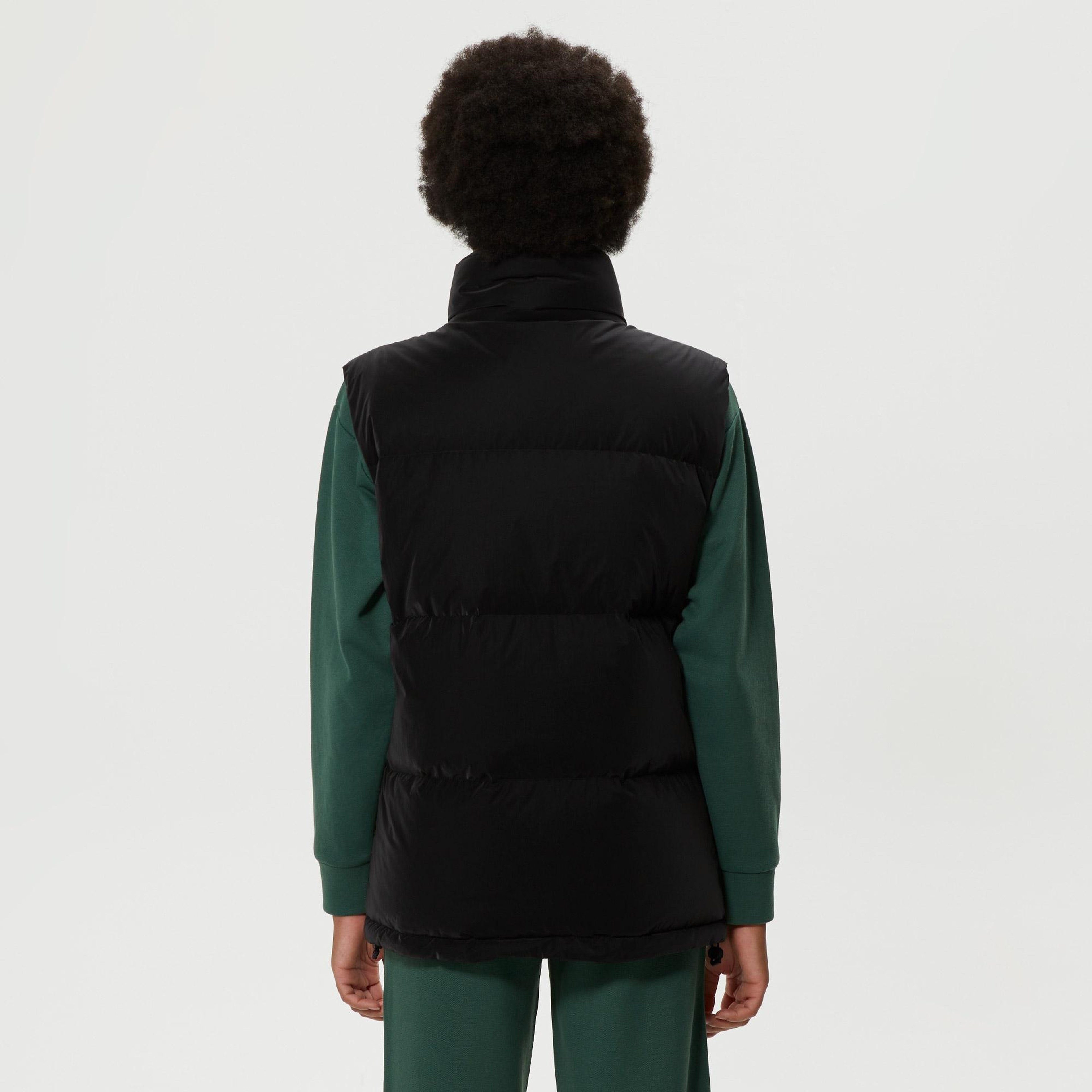 Kadın Dik Yaka Kapitone Siyah Yelek