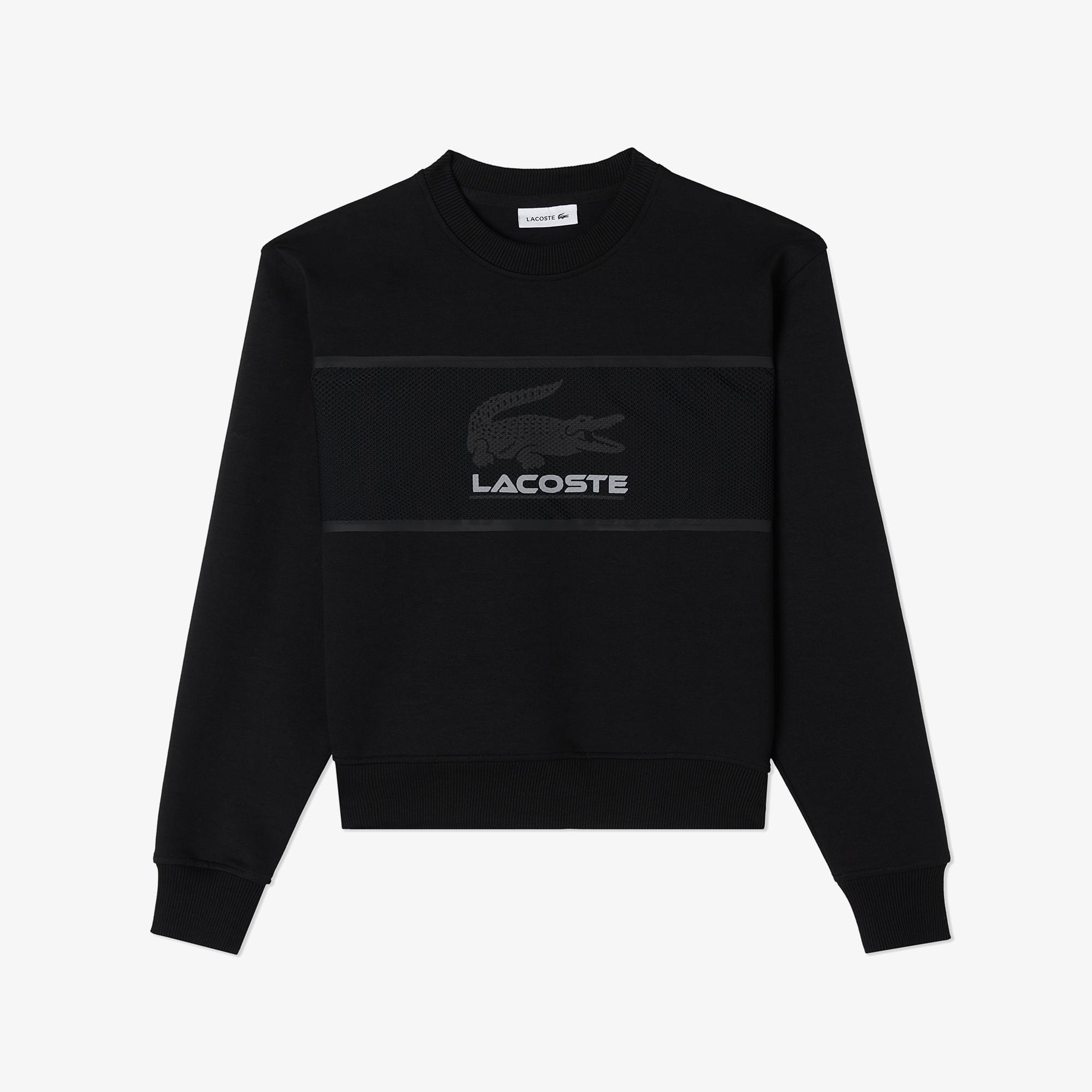 Kadın Relaxed Fit Bisiklet Yaka Baskılı Siyah Sweatshirt