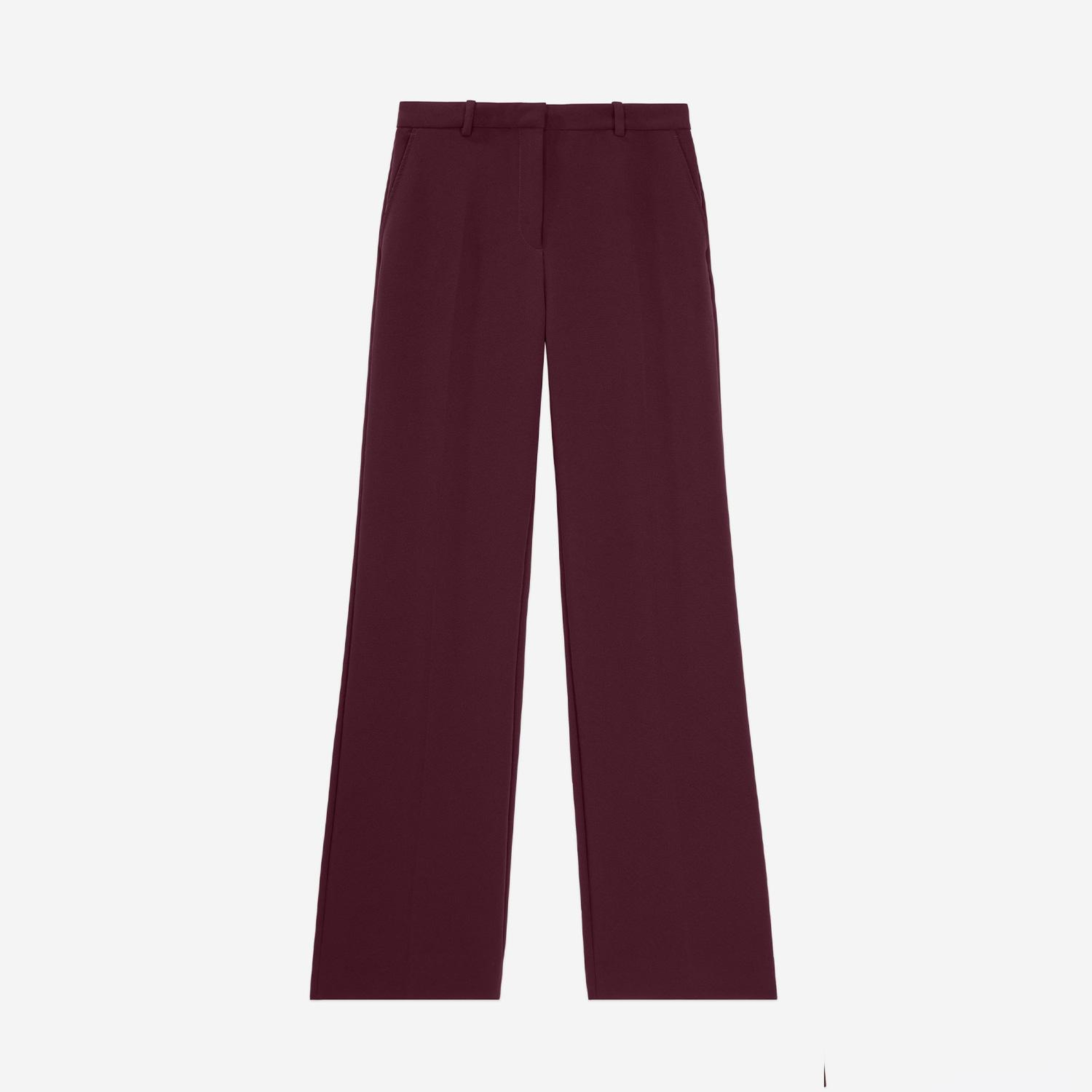 KADIN STRAİGHT FIT BORDO PANTOLON