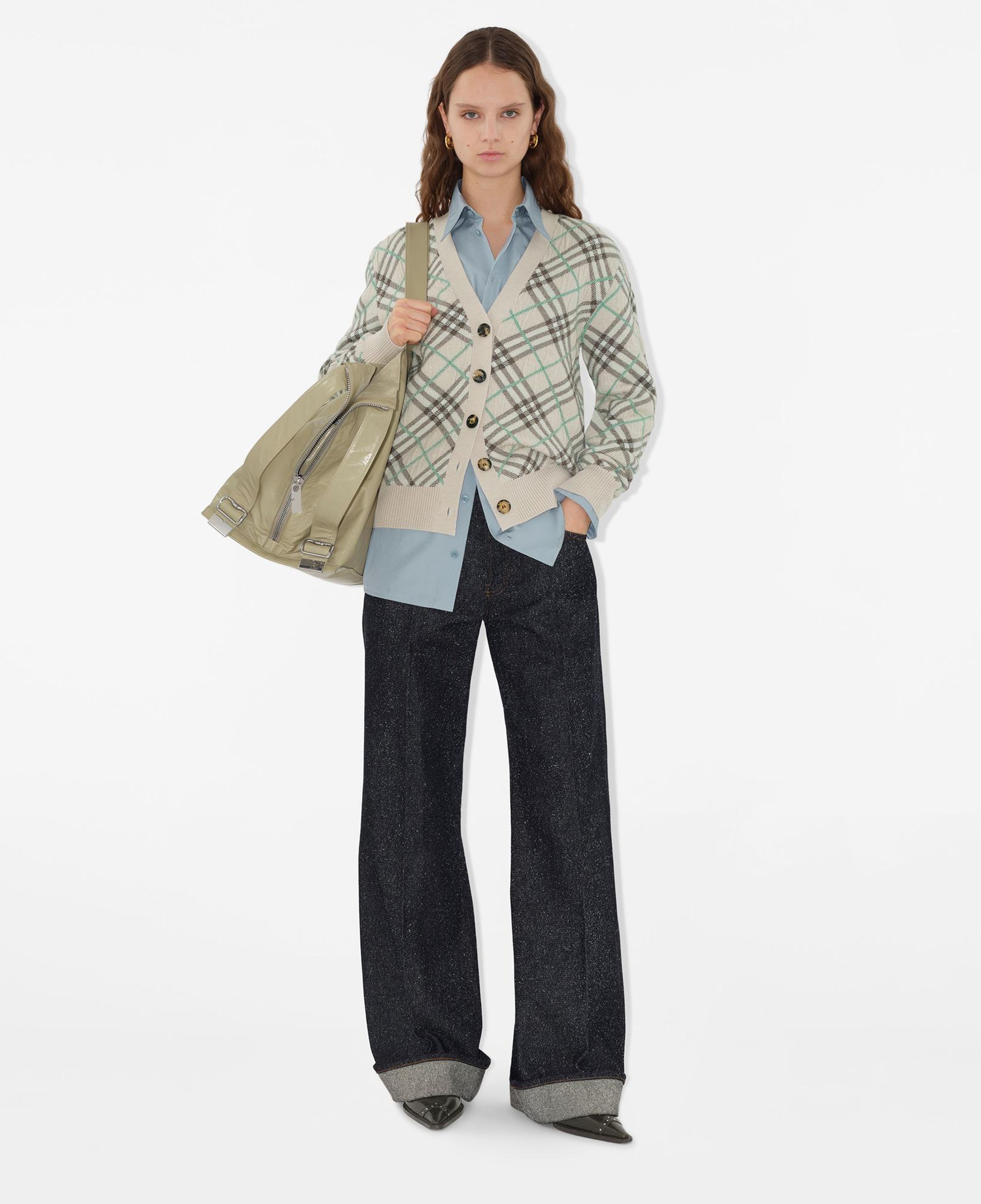 Burberry Smt Wool Mohair Blend Cardigan Kadın Bej Hırka