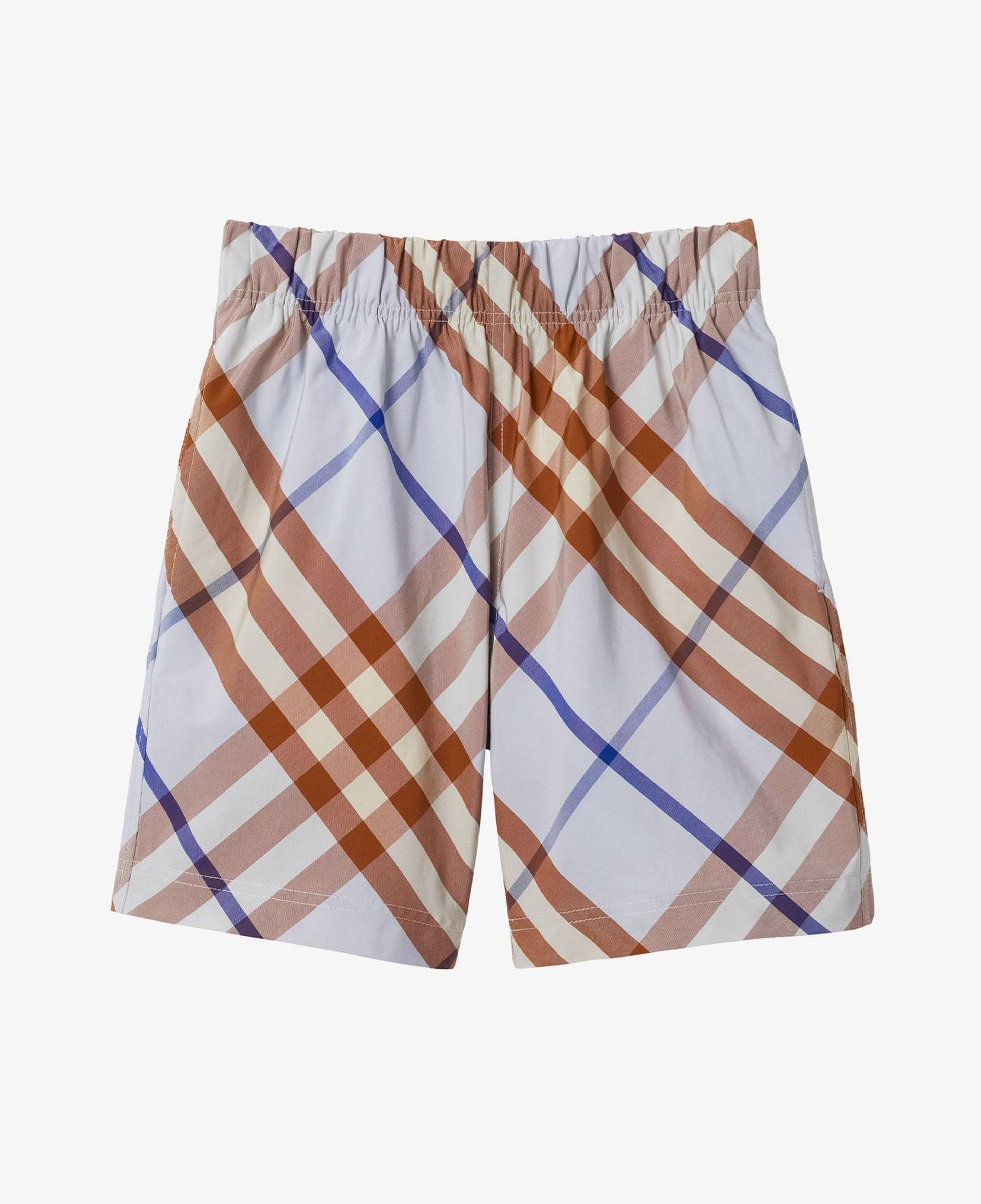 Burberry Check Pamuk Karışımlı Çocuk Mavi Şort