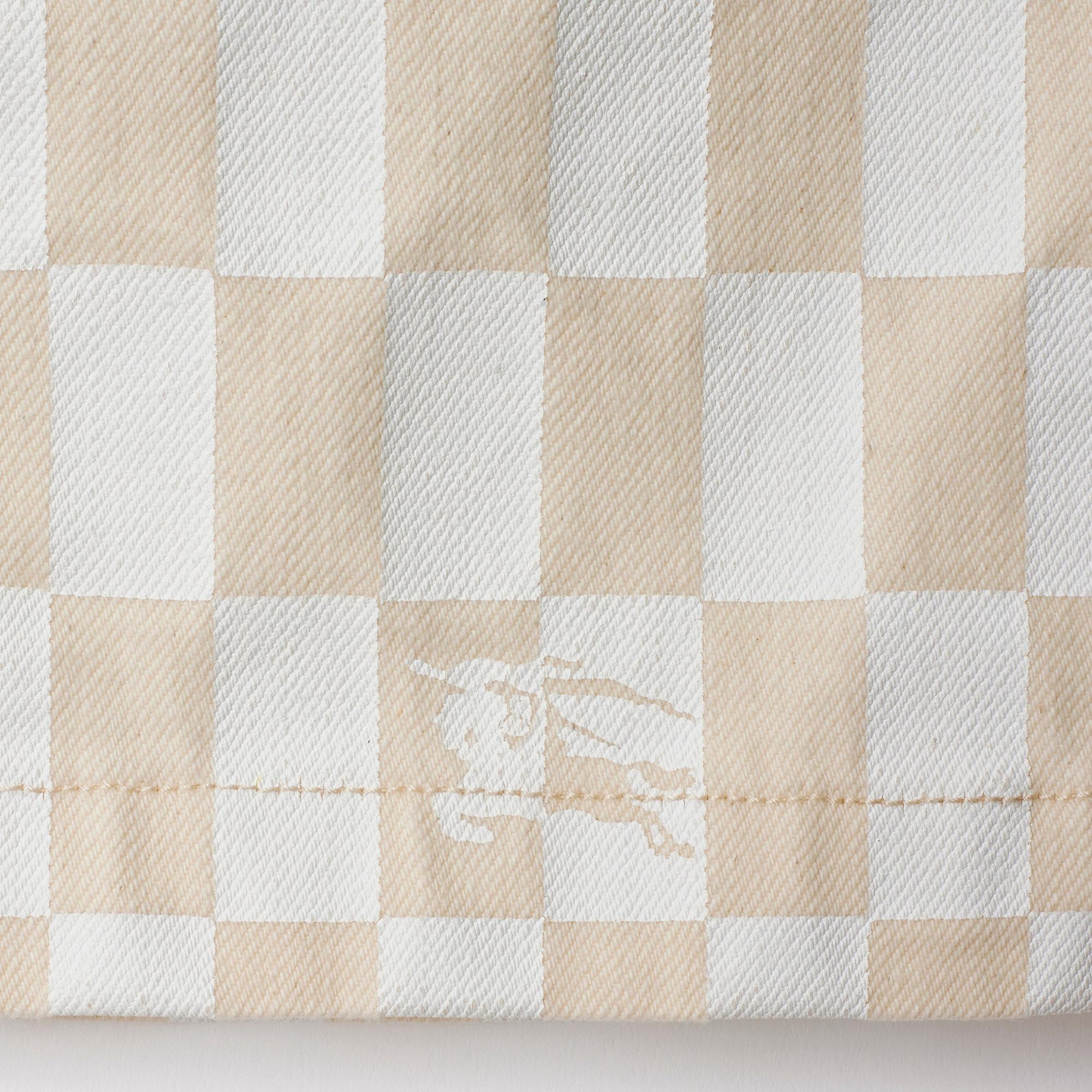 Burberry Ava Checkerboard Denim Çocuk Krem Etek
