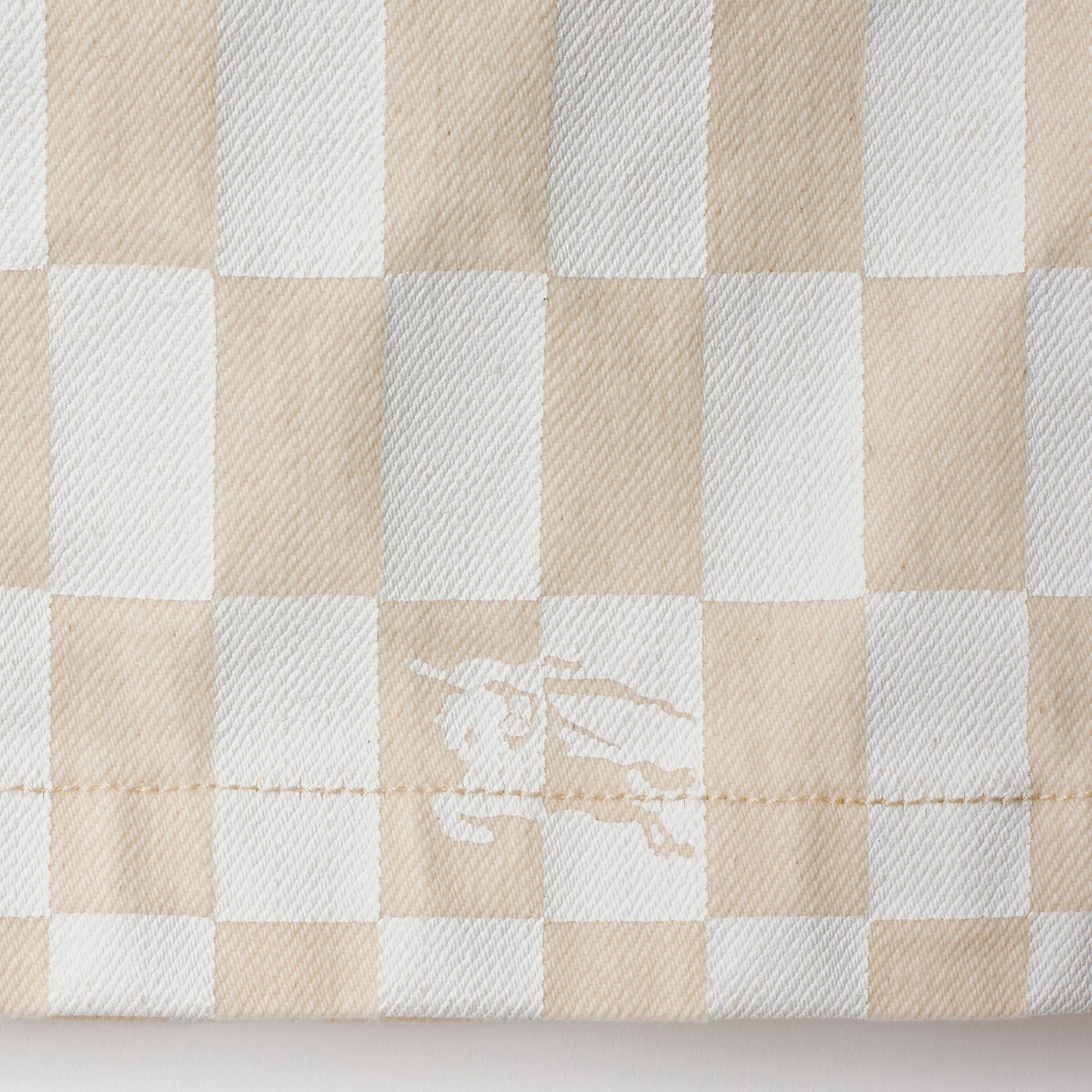 Burberry Ava Checkerboard Denim Çocuk Krem Etek
