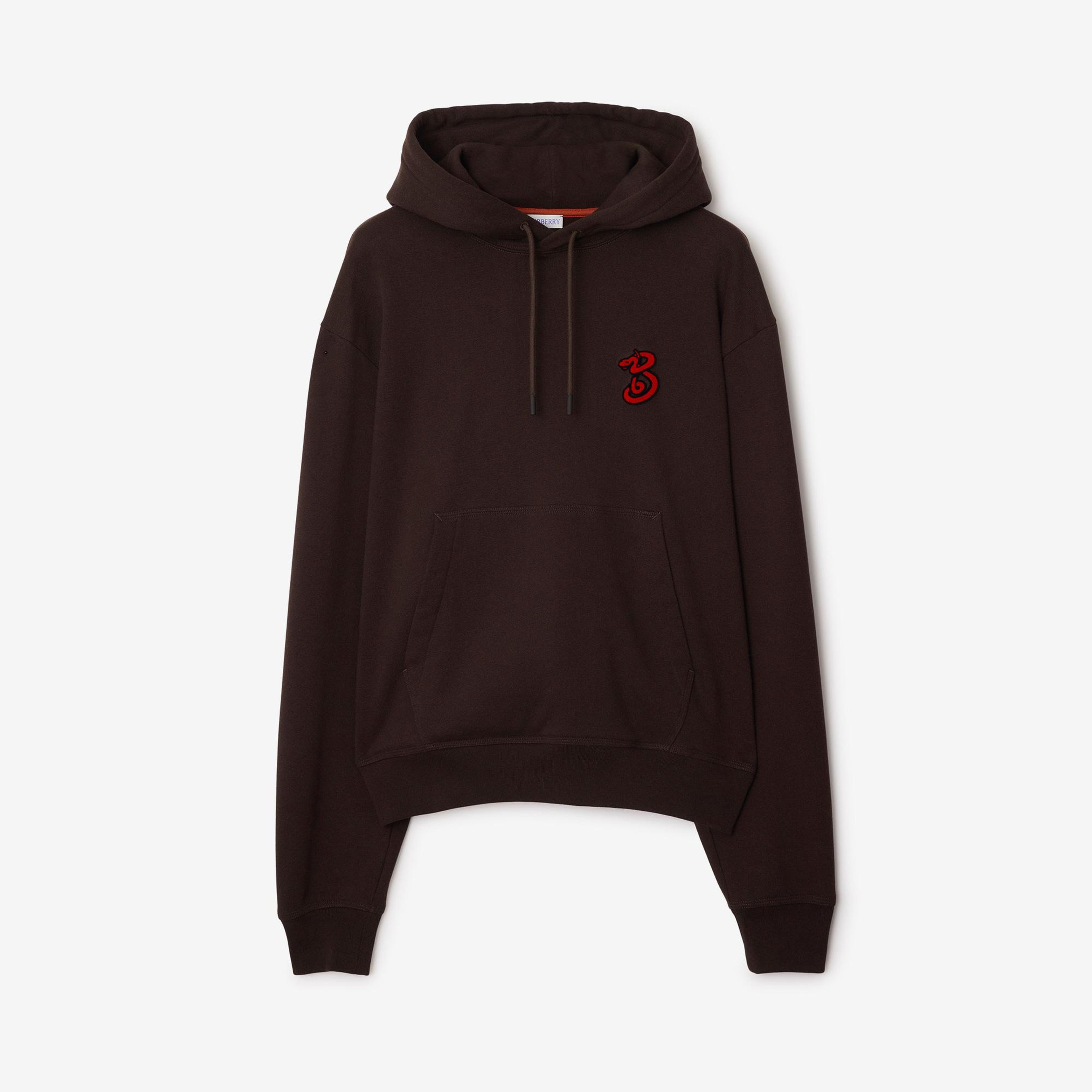 Burberry Lny25 Ots Snake Cotton Erkek Kahverengi Hoodie