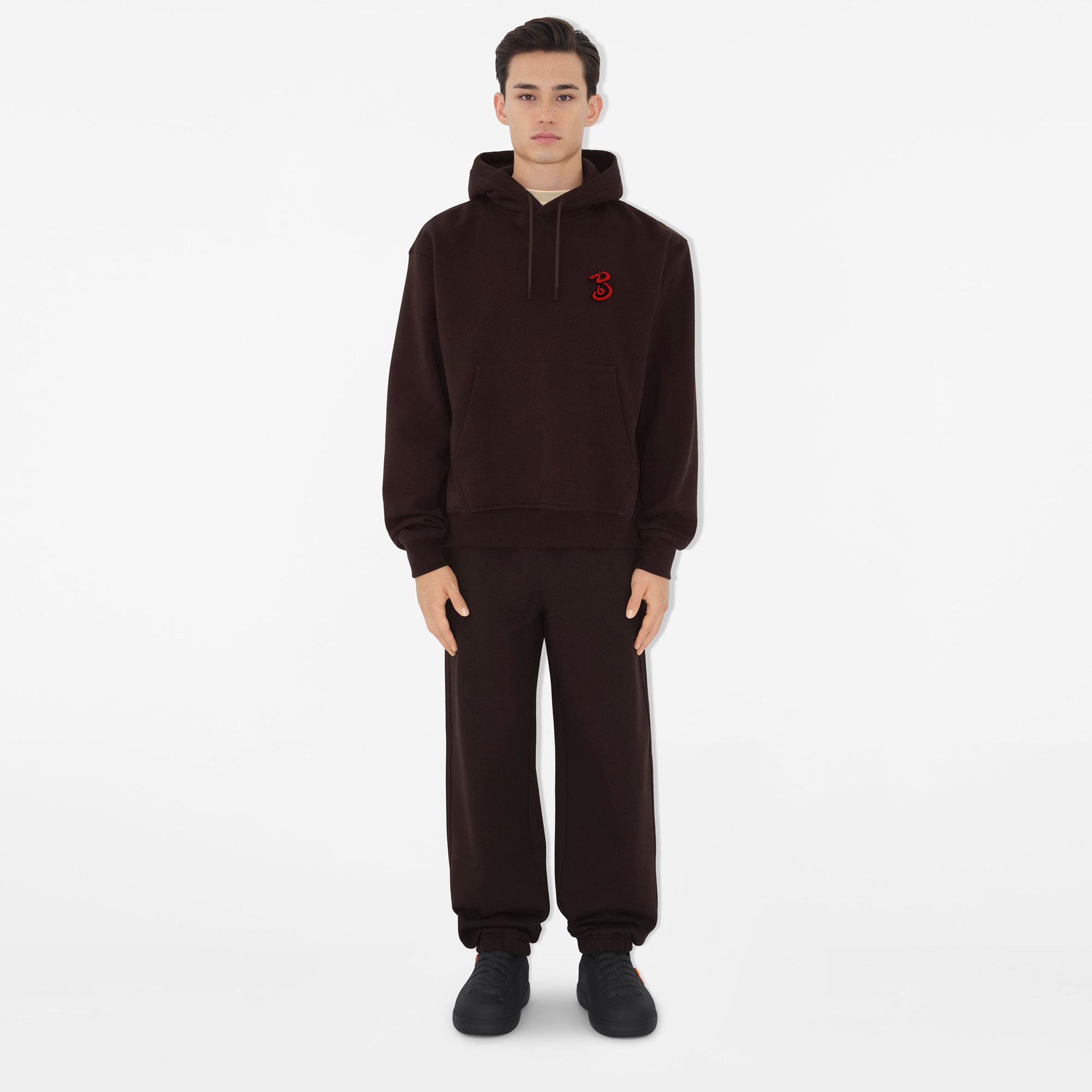 Burberry Lny25 Ots Snake Cotton Erkek Kahverengi Hoodie
