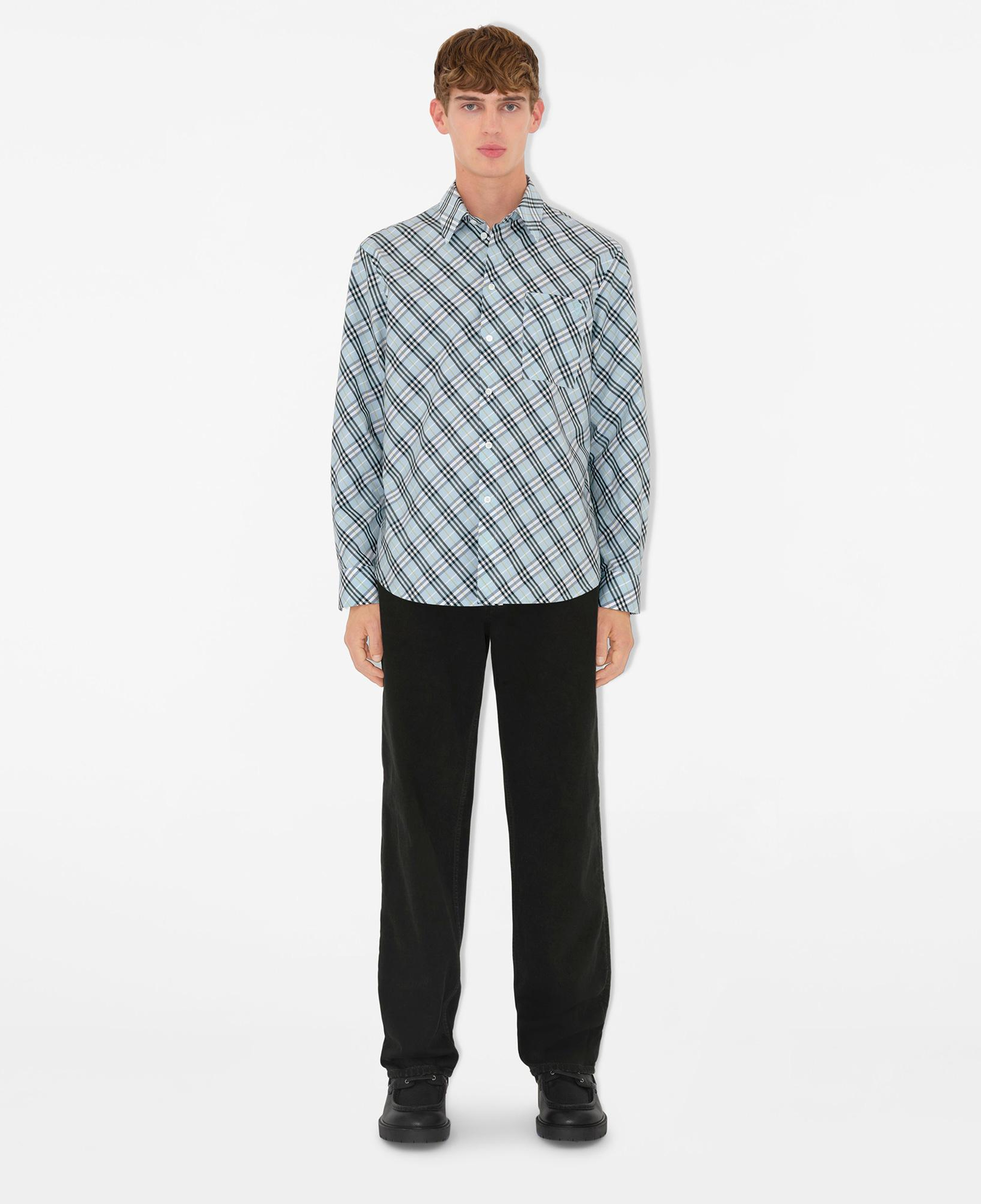 Burberry Sip Relaxed Fit Cotton Erkek Mavi Gömlek