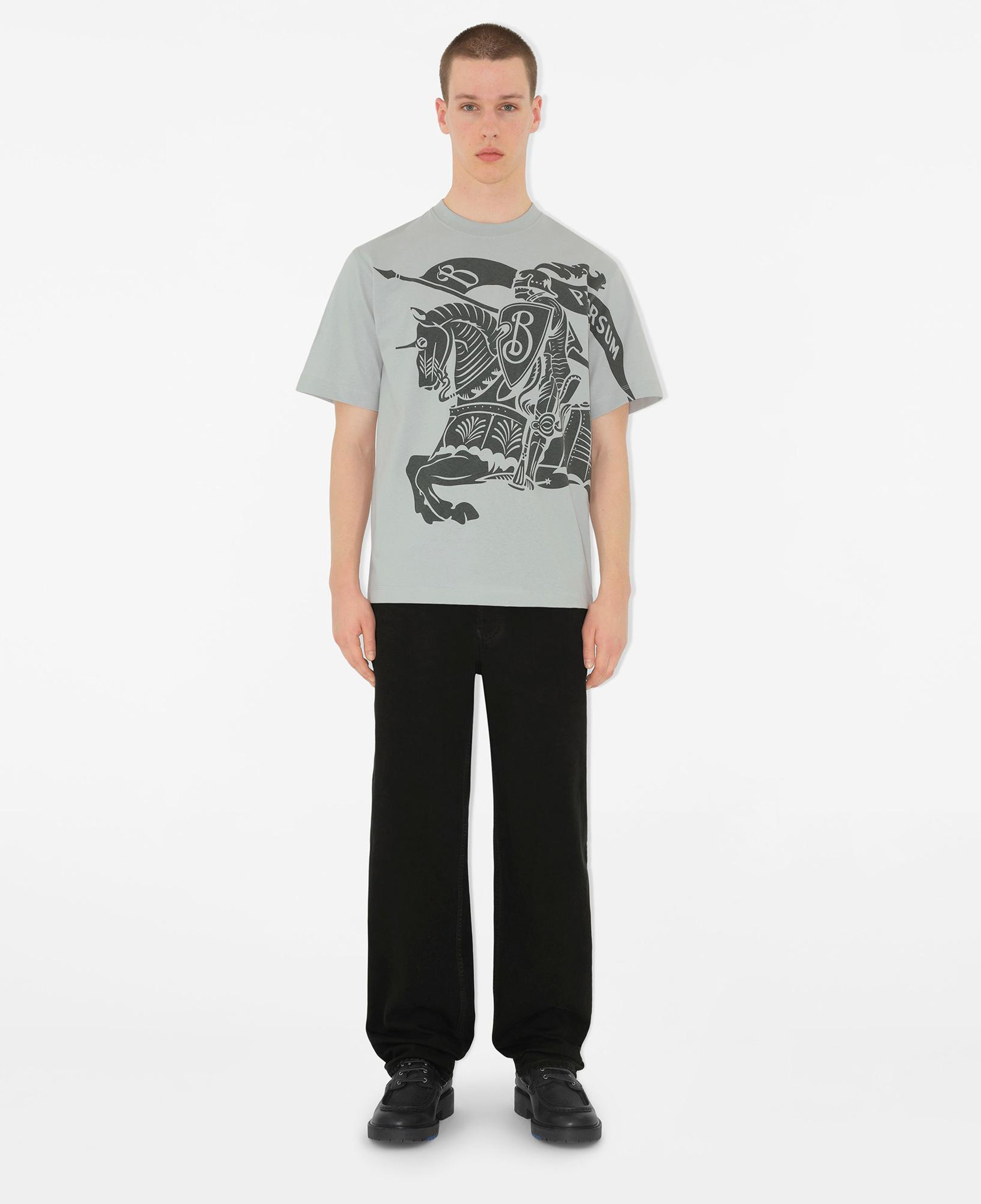 Burberry For Cotton Erkek Gri T-Shirt