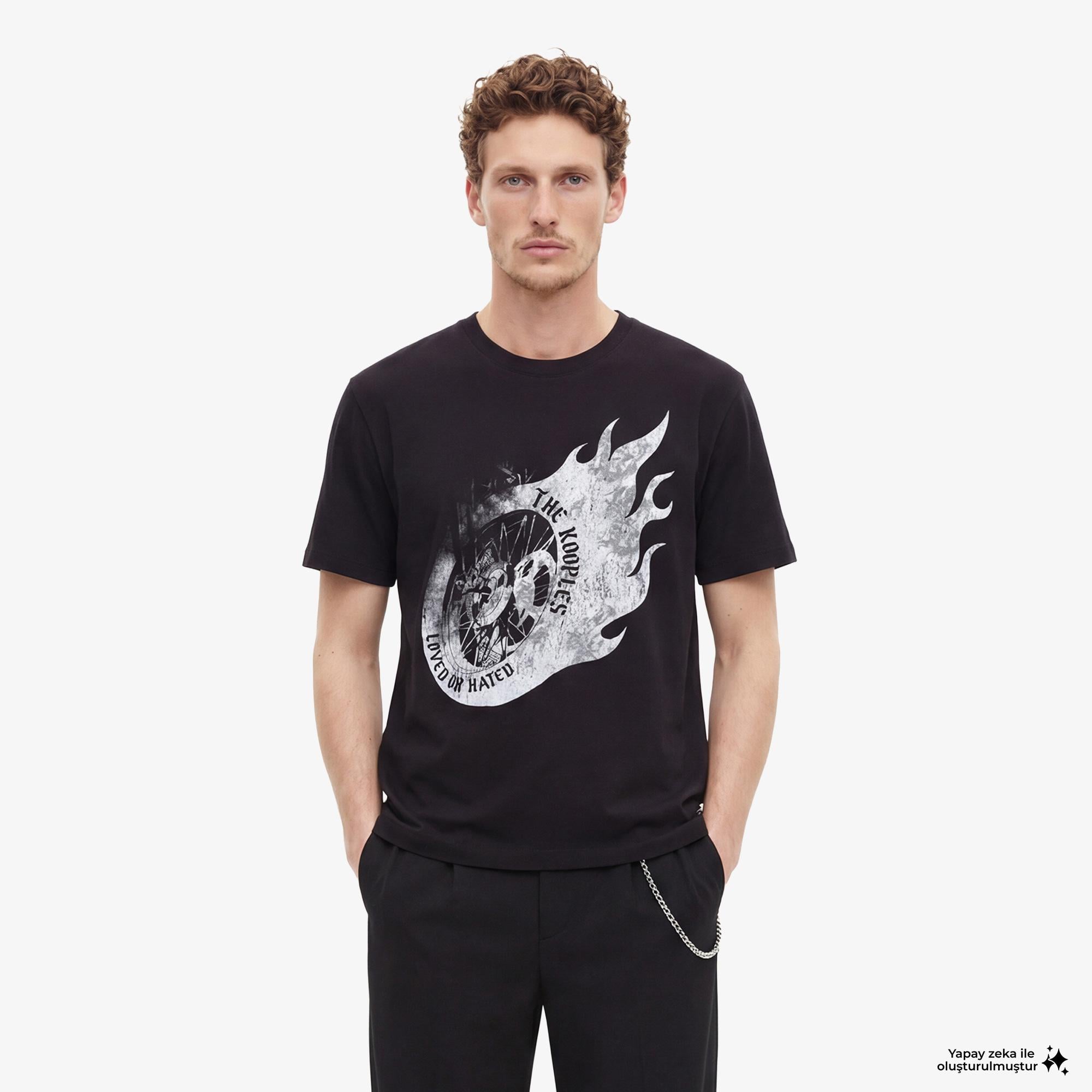 The Kooples Classic Erkek Siyah T-Shirt