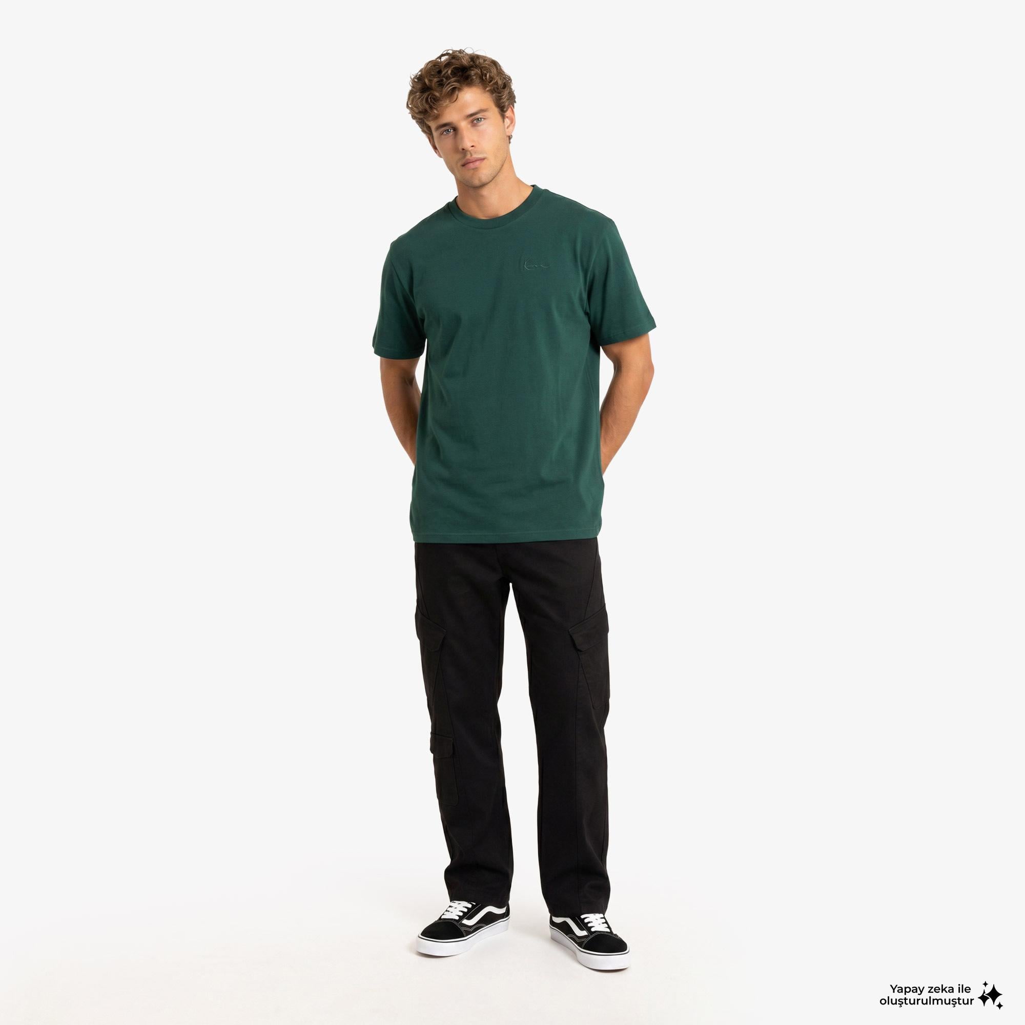 Karl Kani Signature Washed Oversized Erkek Yeşil T-Shirt