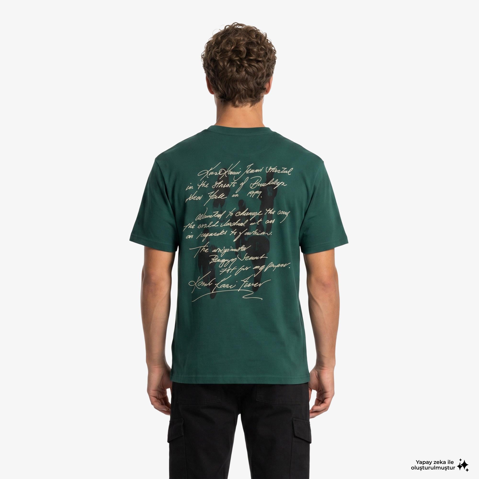 Karl Kani Signature Washed Oversized Erkek Yeşil T-Shirt