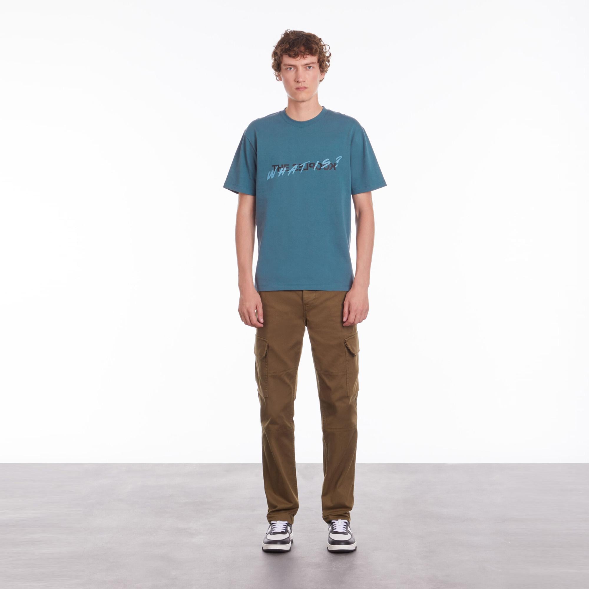 THE KOOPLES ERKEK BİSİKLET YAKA KISA KOLLU MAVİ T-SHIRT