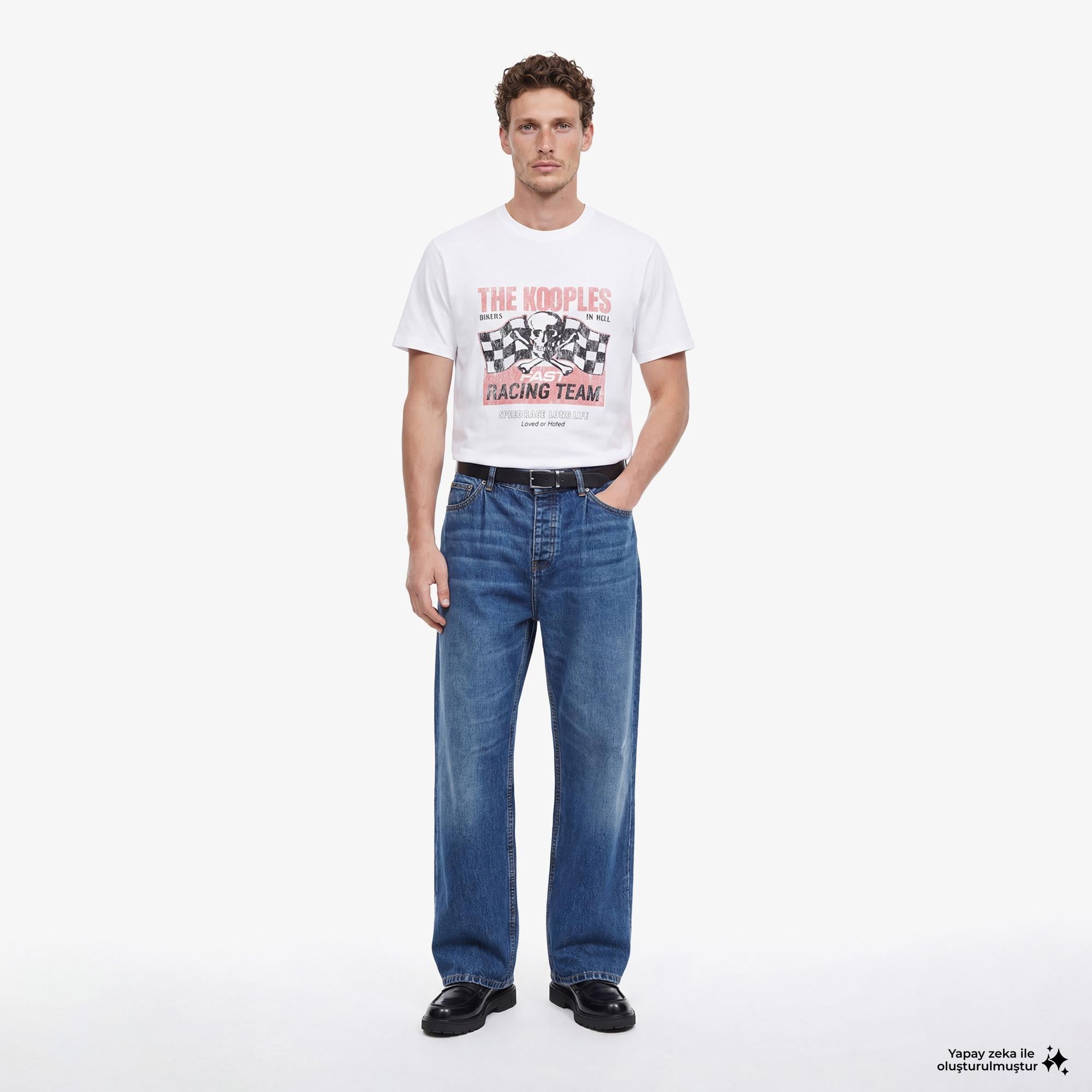THE KOOPLES ERKEK BİSİKLET YAKA KISA KOLLU BEYAZ T-SHIRT