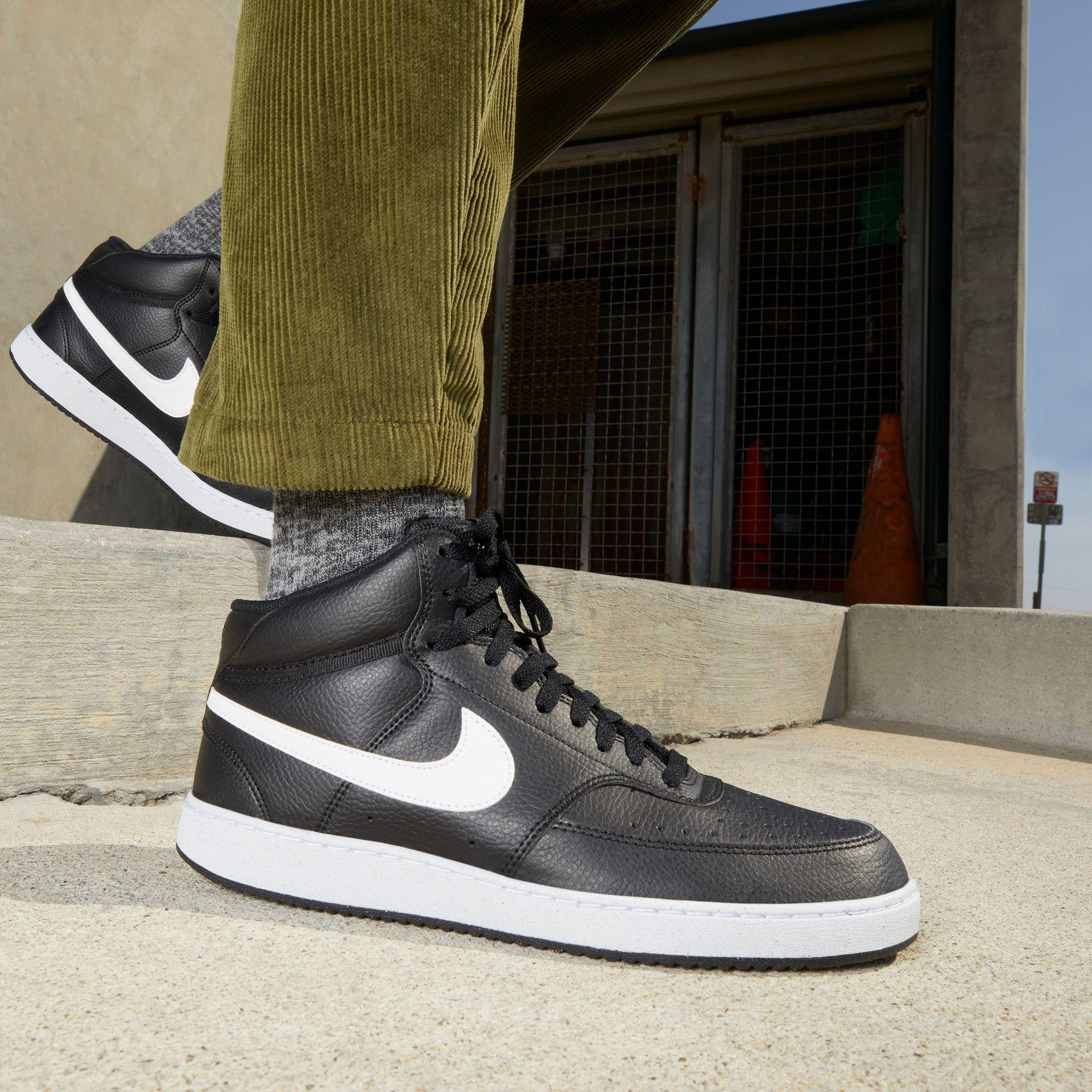 Nike Court Vision Mid Next Nature Erkek Siyah Spor Ayakkabı