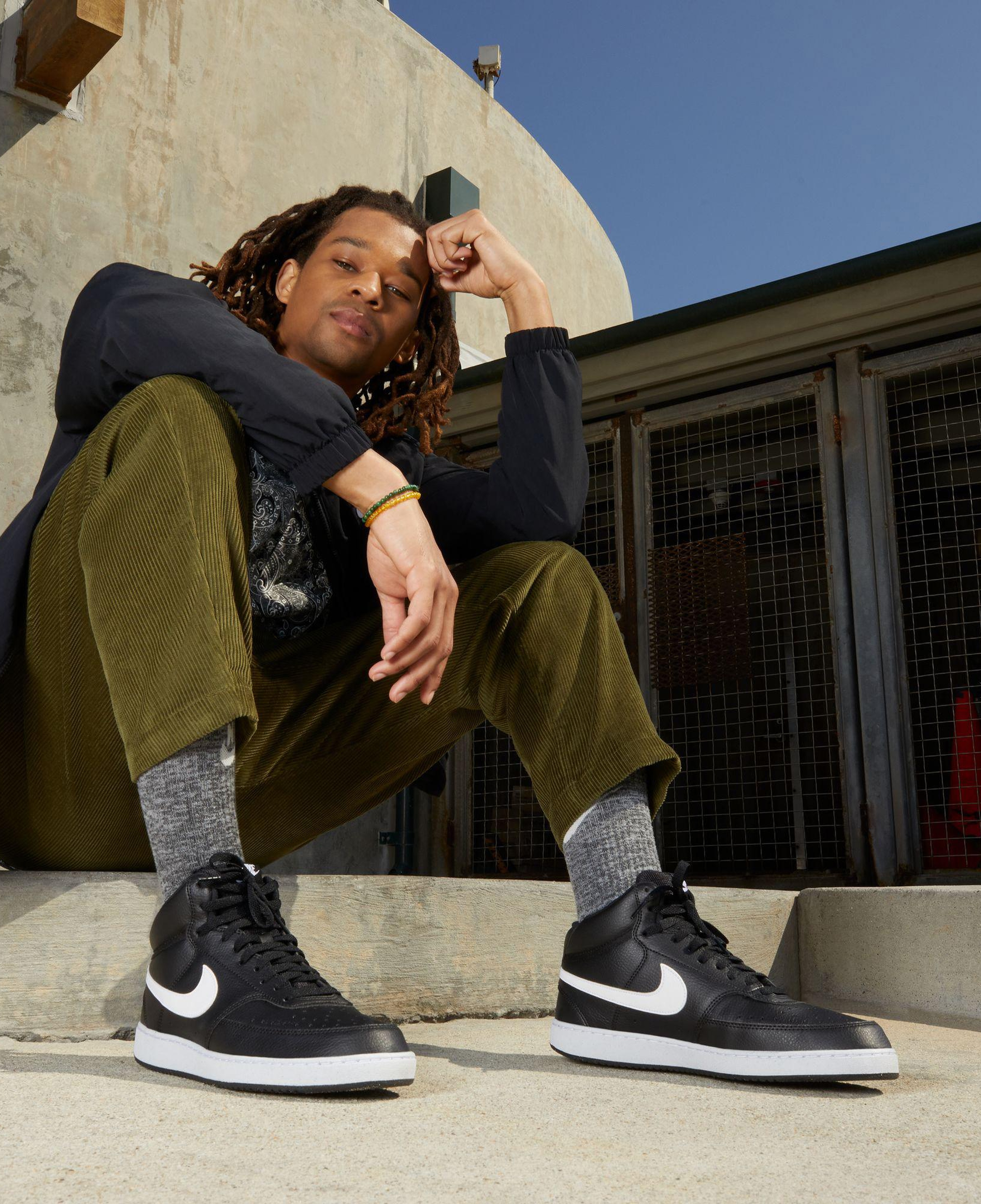 Nike Court Vision Mid Next Nature Erkek Siyah Spor Ayakkabı
