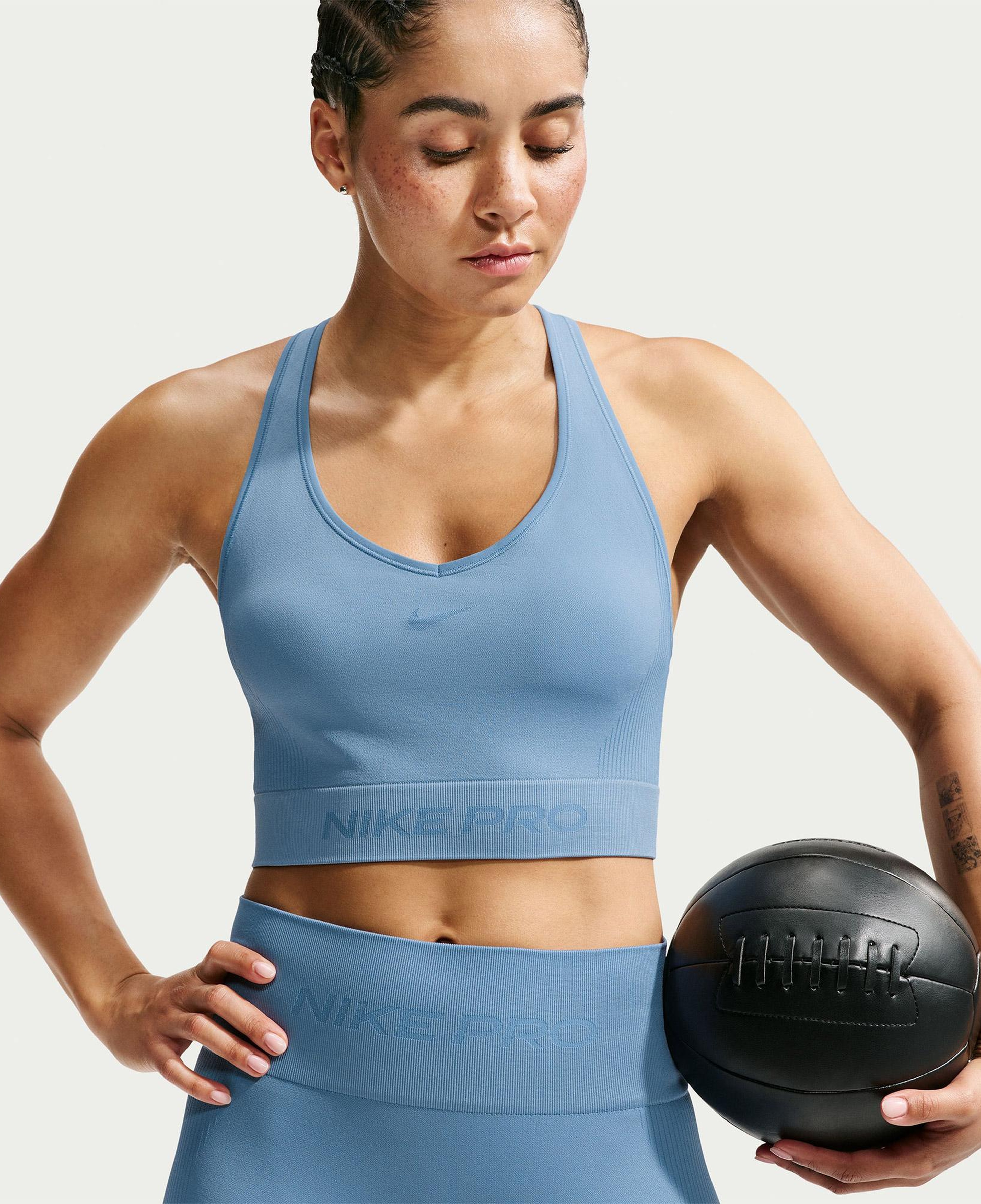 Nike Pro Dri-Fit Seamless Kadın Mavi Crop