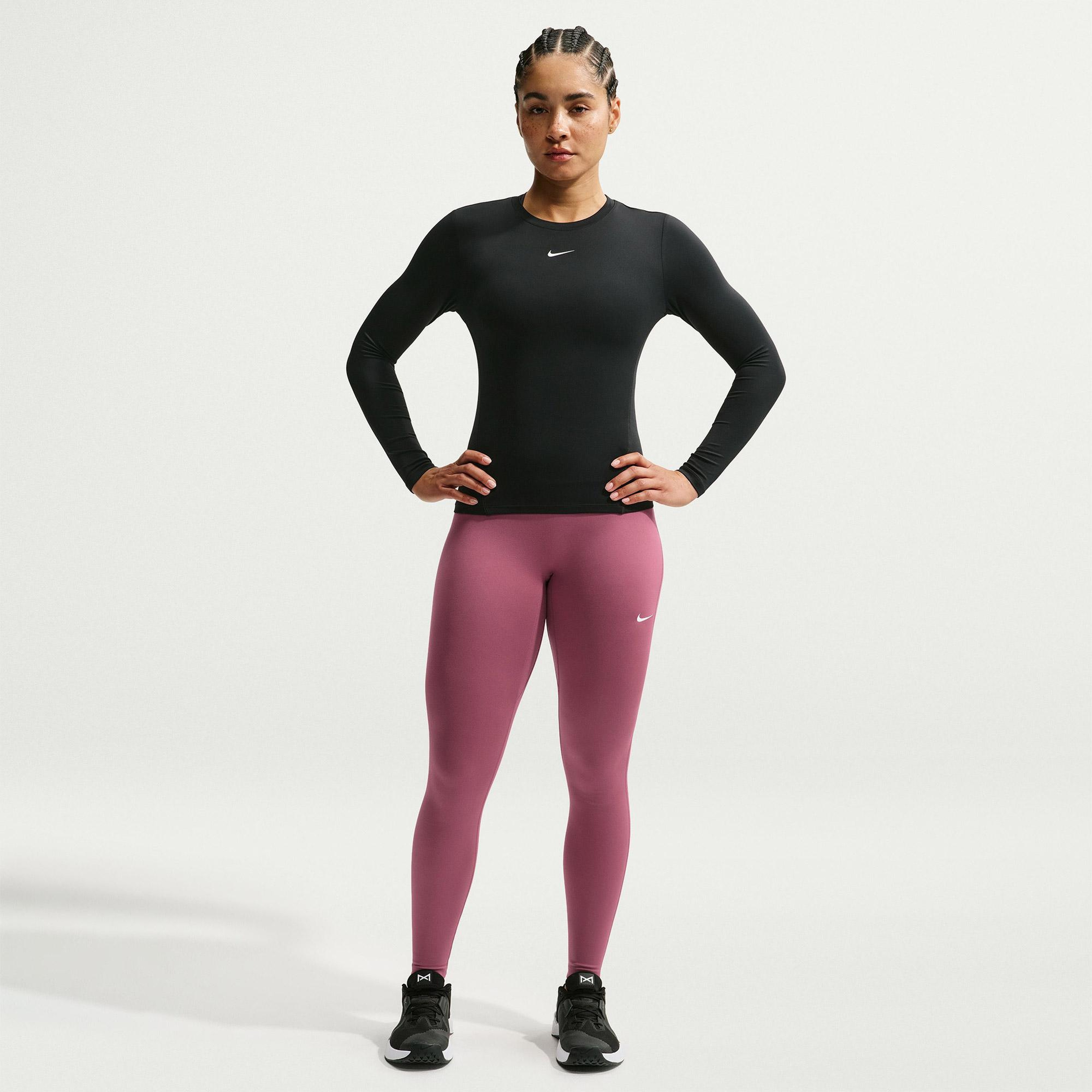 Nike Dri-Fit One Seamless Front Kadın Pembe Tayt