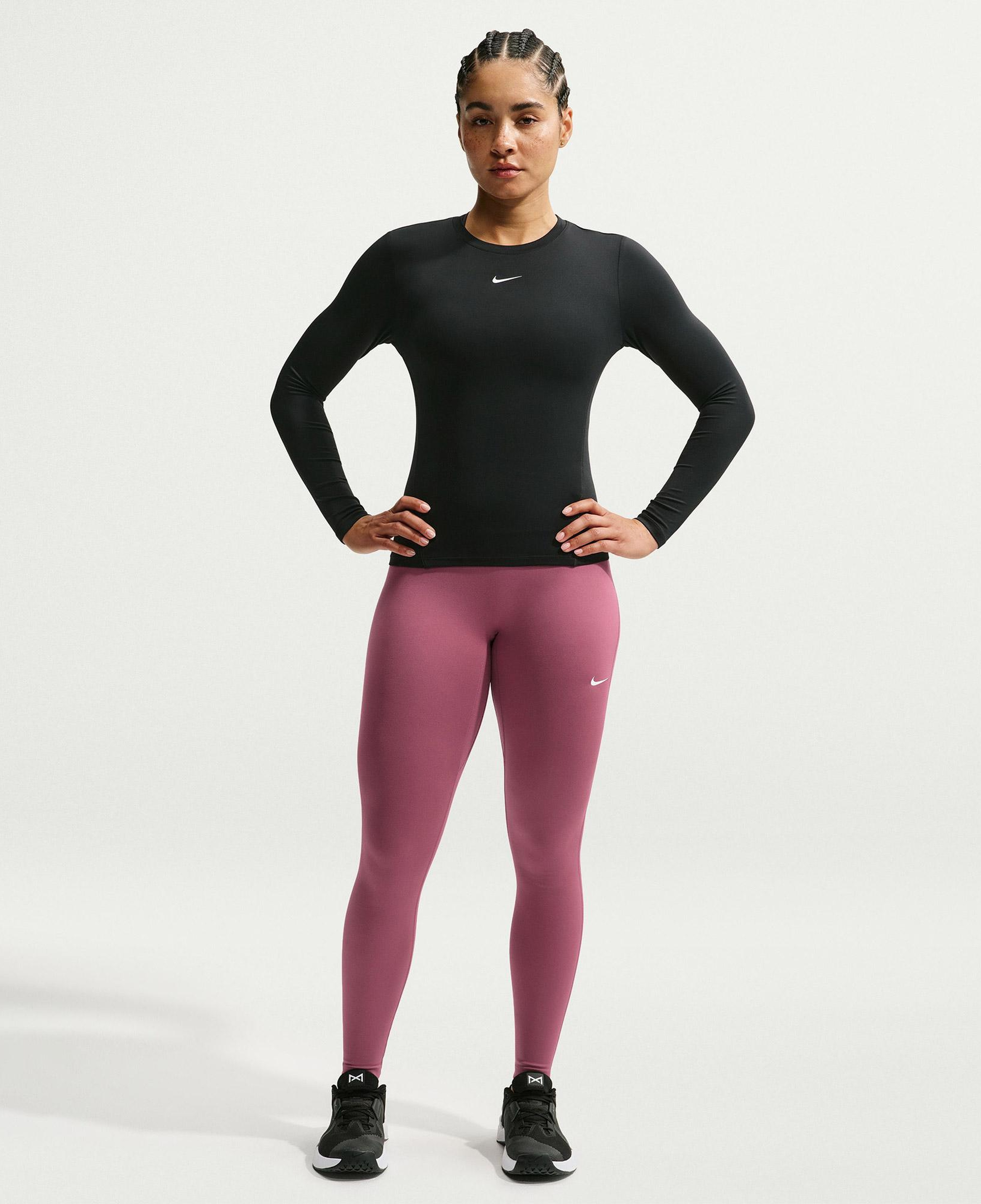 Nike Dri-Fit One Seamless Front Kadın Pembe Tayt