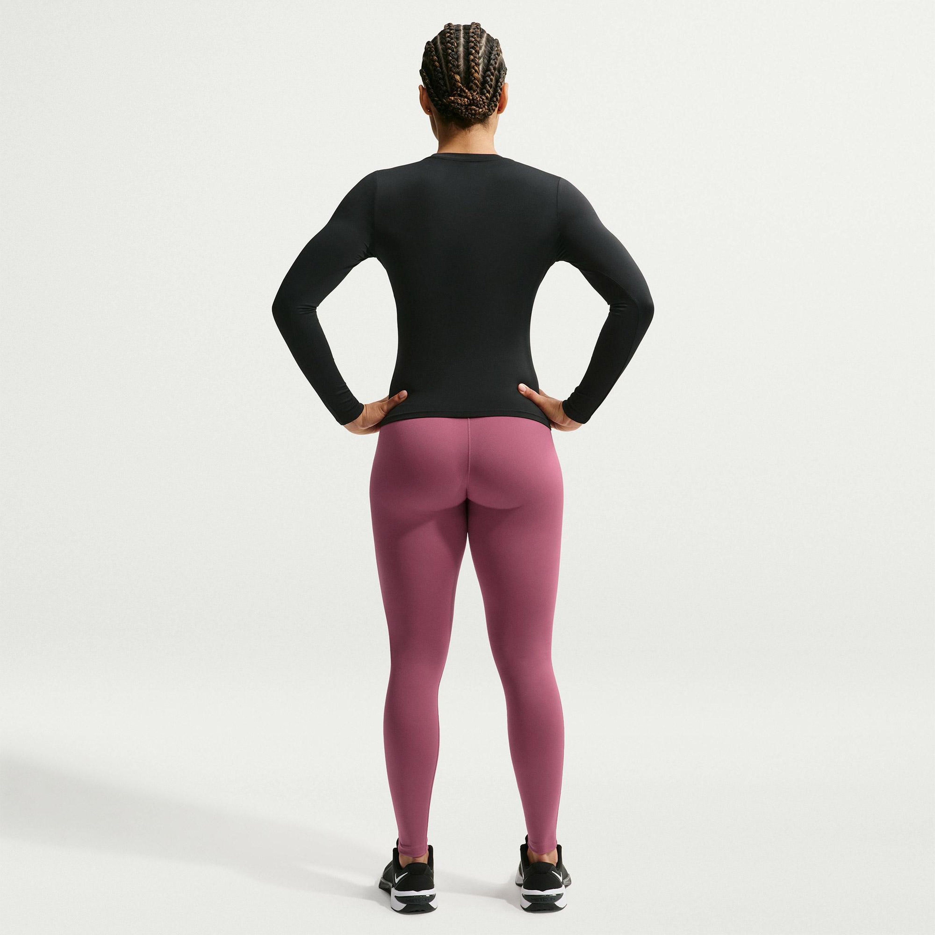 Nike Dri-Fit One Seamless Front Kadın Pembe Tayt