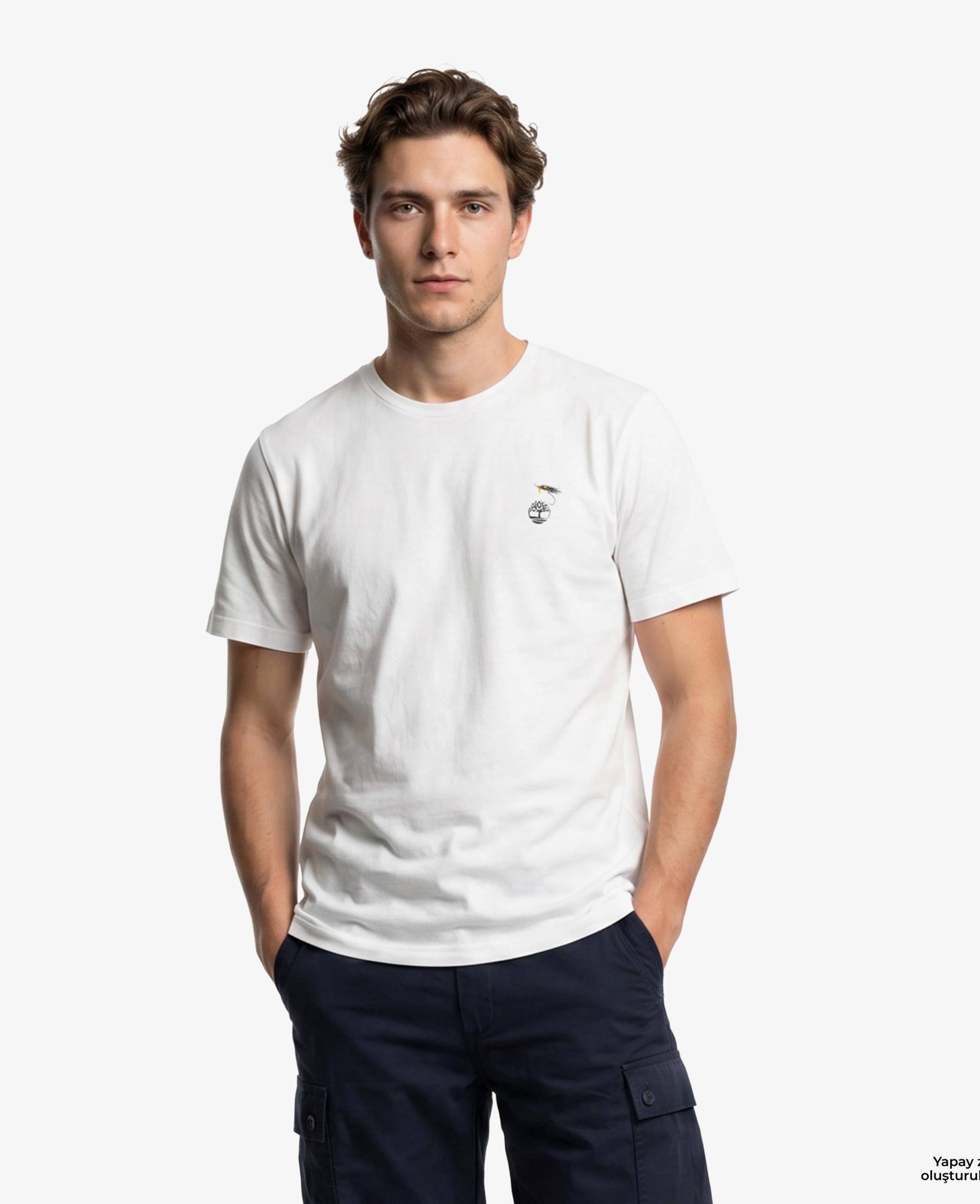 Timberland Slogan Erkek Beyaz T-Shirt