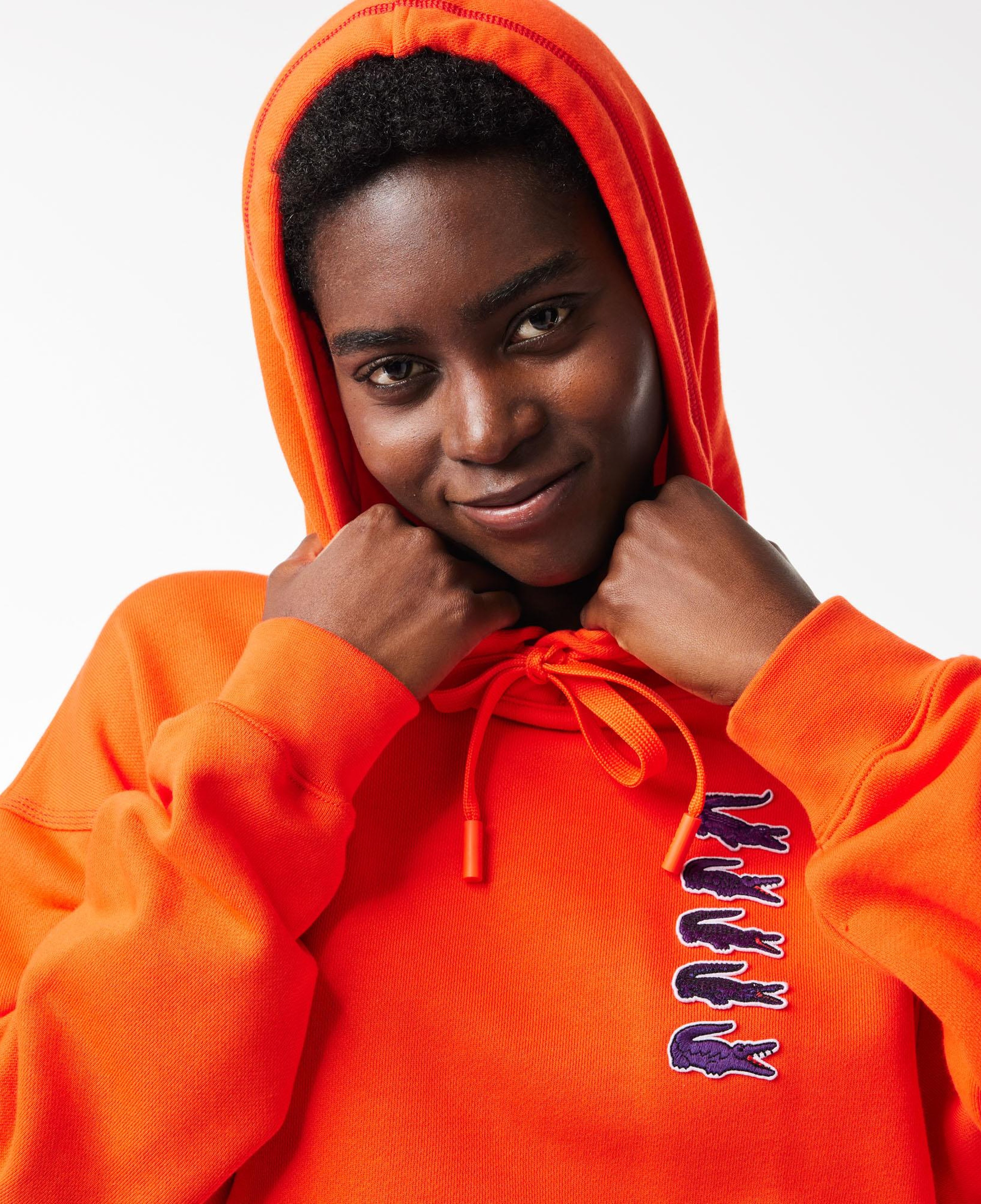 Kadın Relaxed Fit Kapüşonlu Turuncu Sweatshirt
