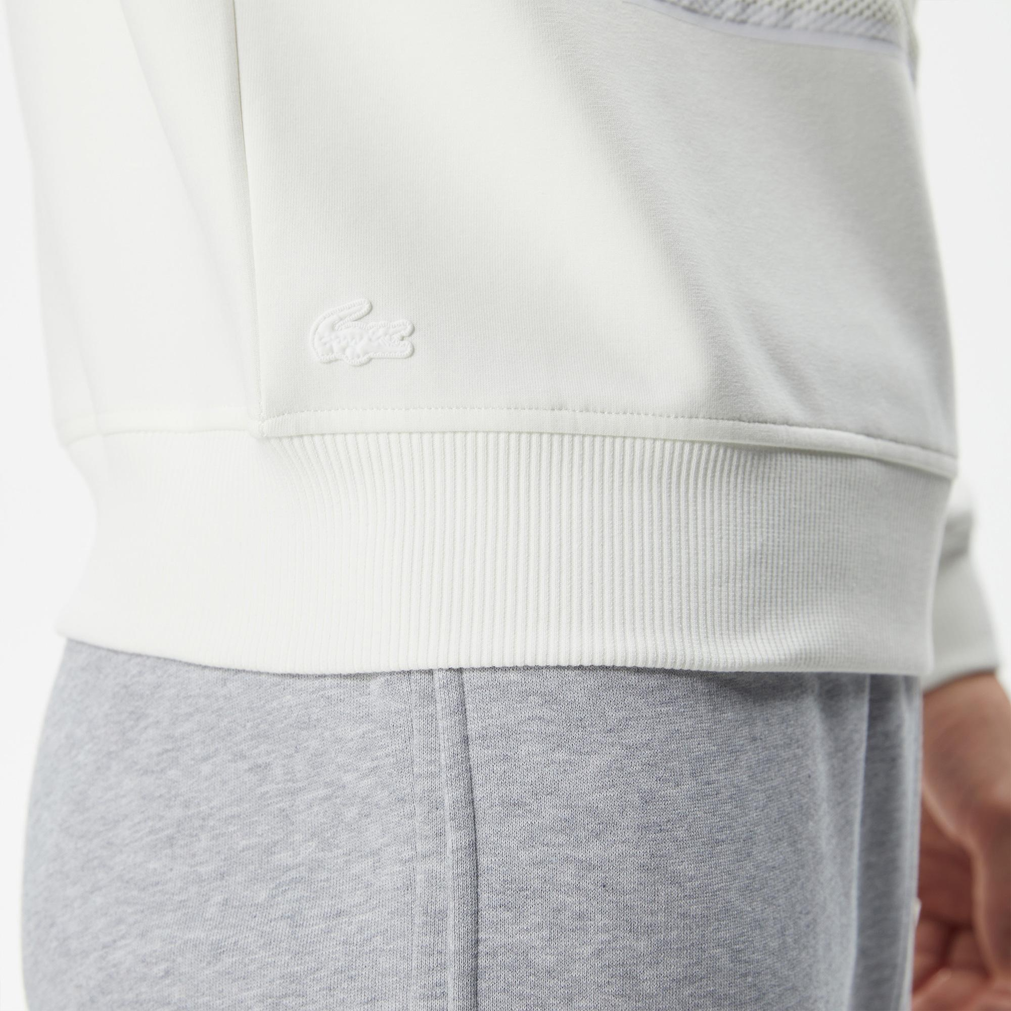 Erkek Relaxed Fit Bisiklet Yaka Baskılı Ekru Sweatshirt