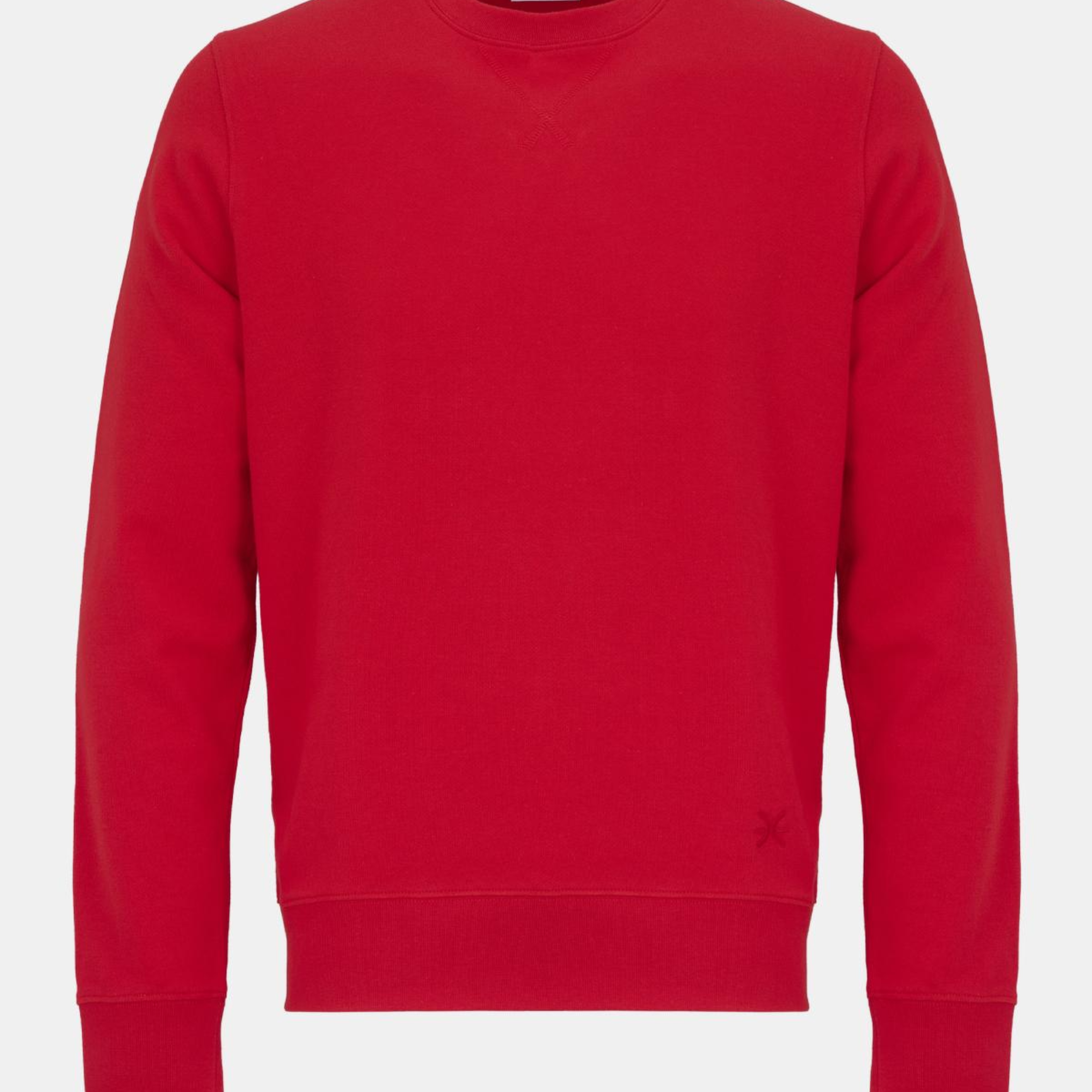 Erkek Kırmızı Bisiklet Yaka Basic Sweatshirt