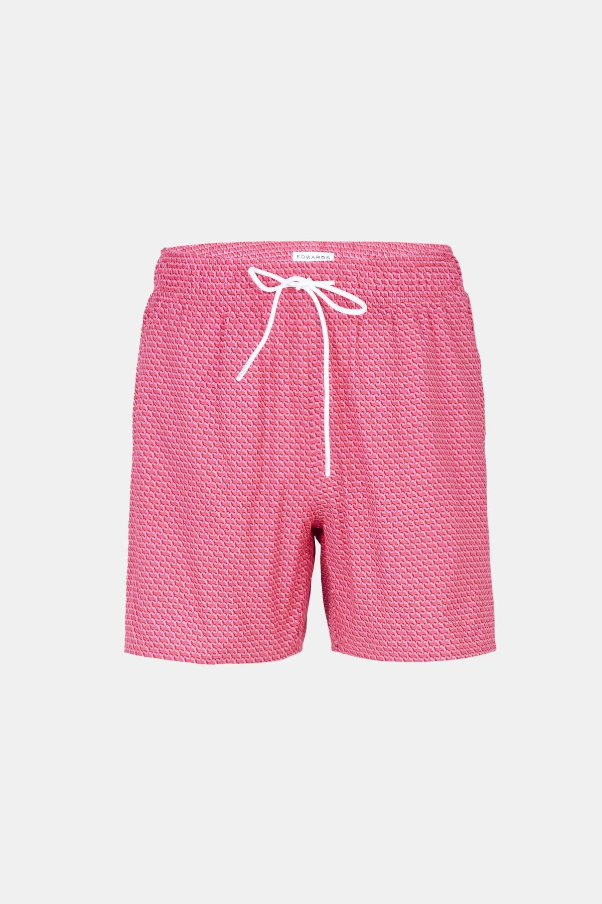 Erkek Pembe Halat Desenli Deniz Şortu