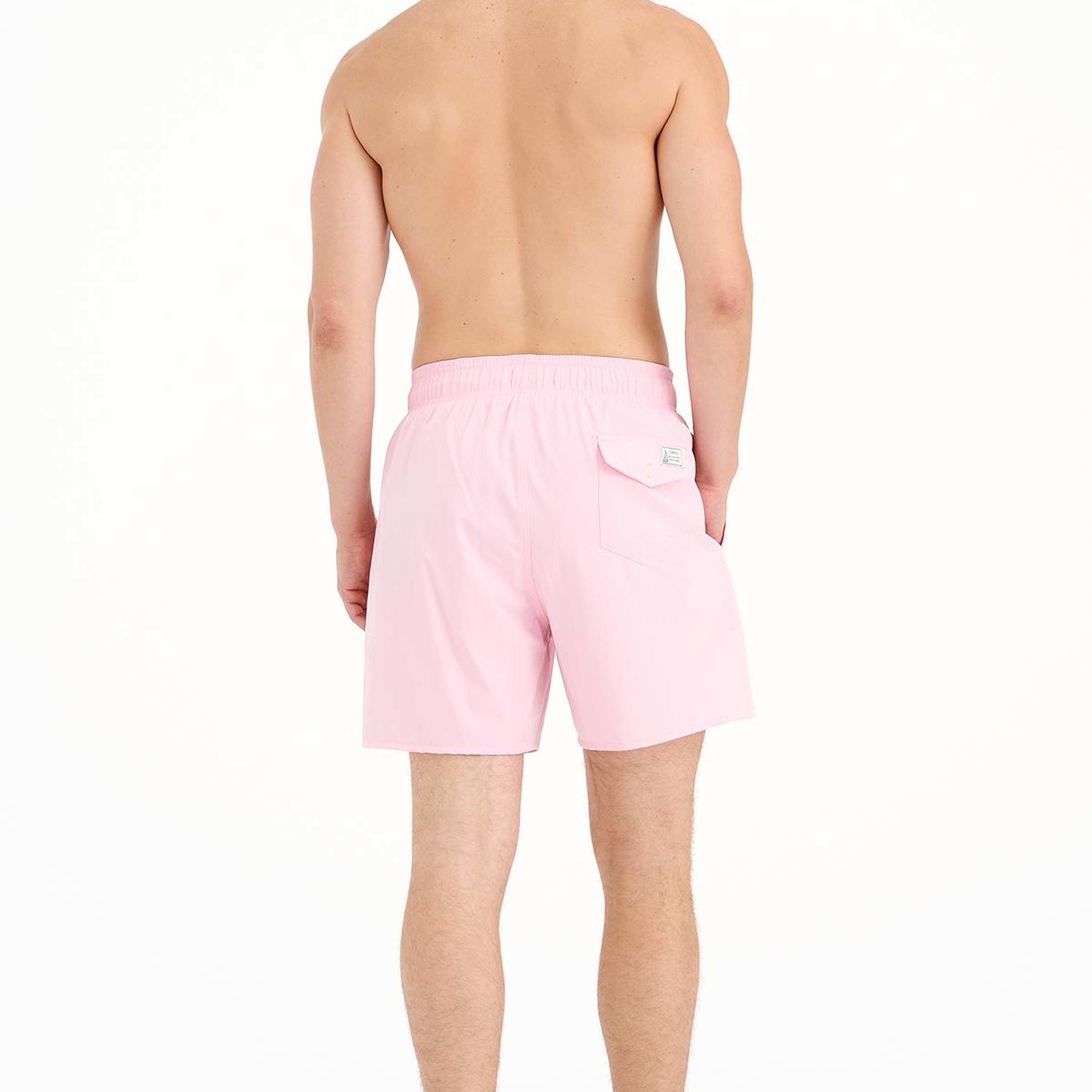 Erkek Pembe Düz Renk Deniz Şortu