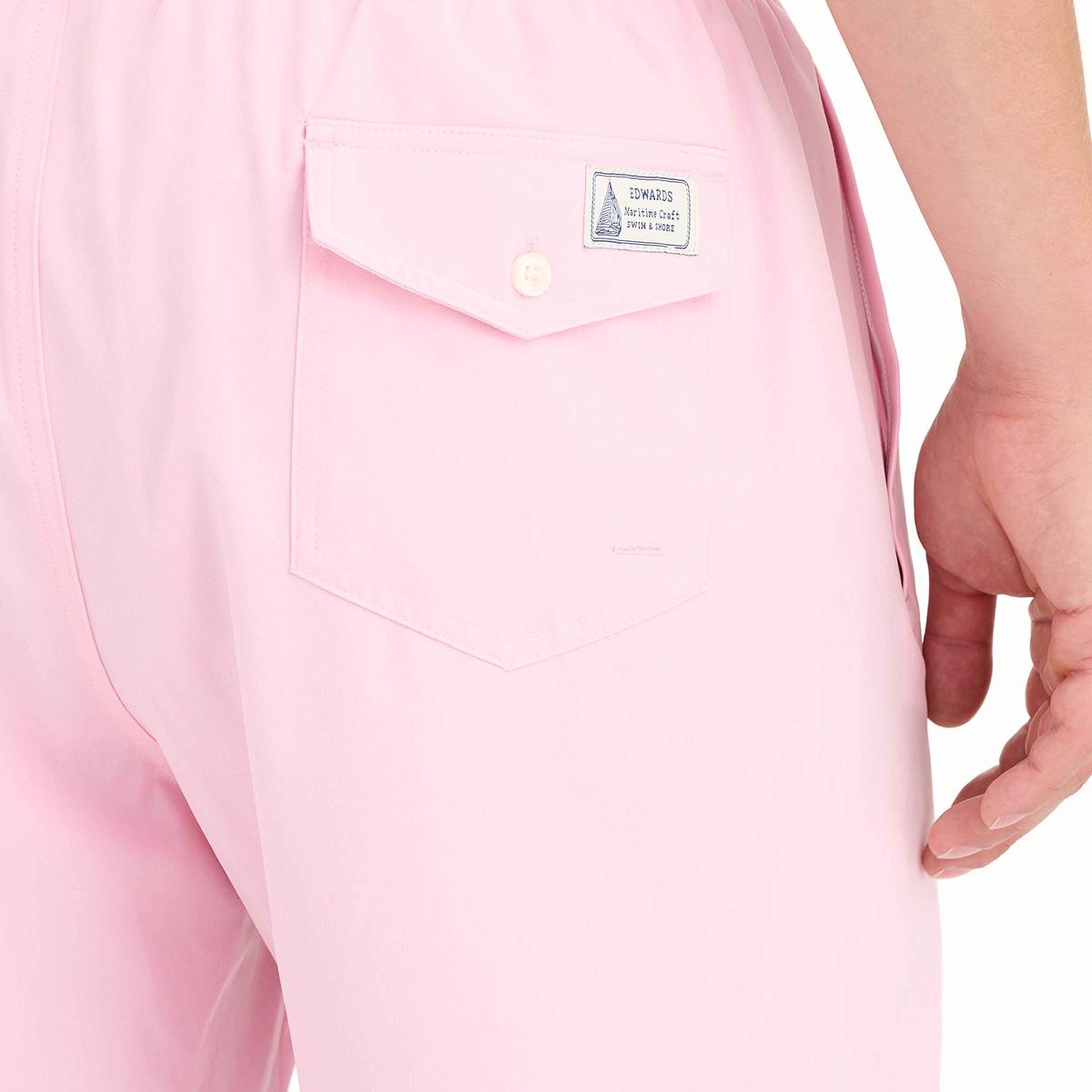 Erkek Pembe Düz Renk Deniz Şortu