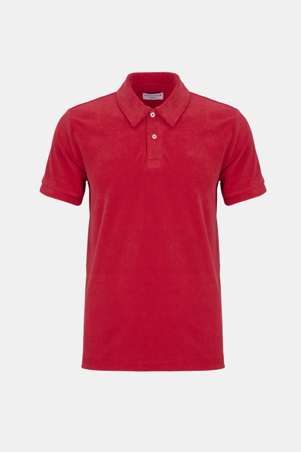 Erkek Mercan Polo Yaka Havlu T-Shirt