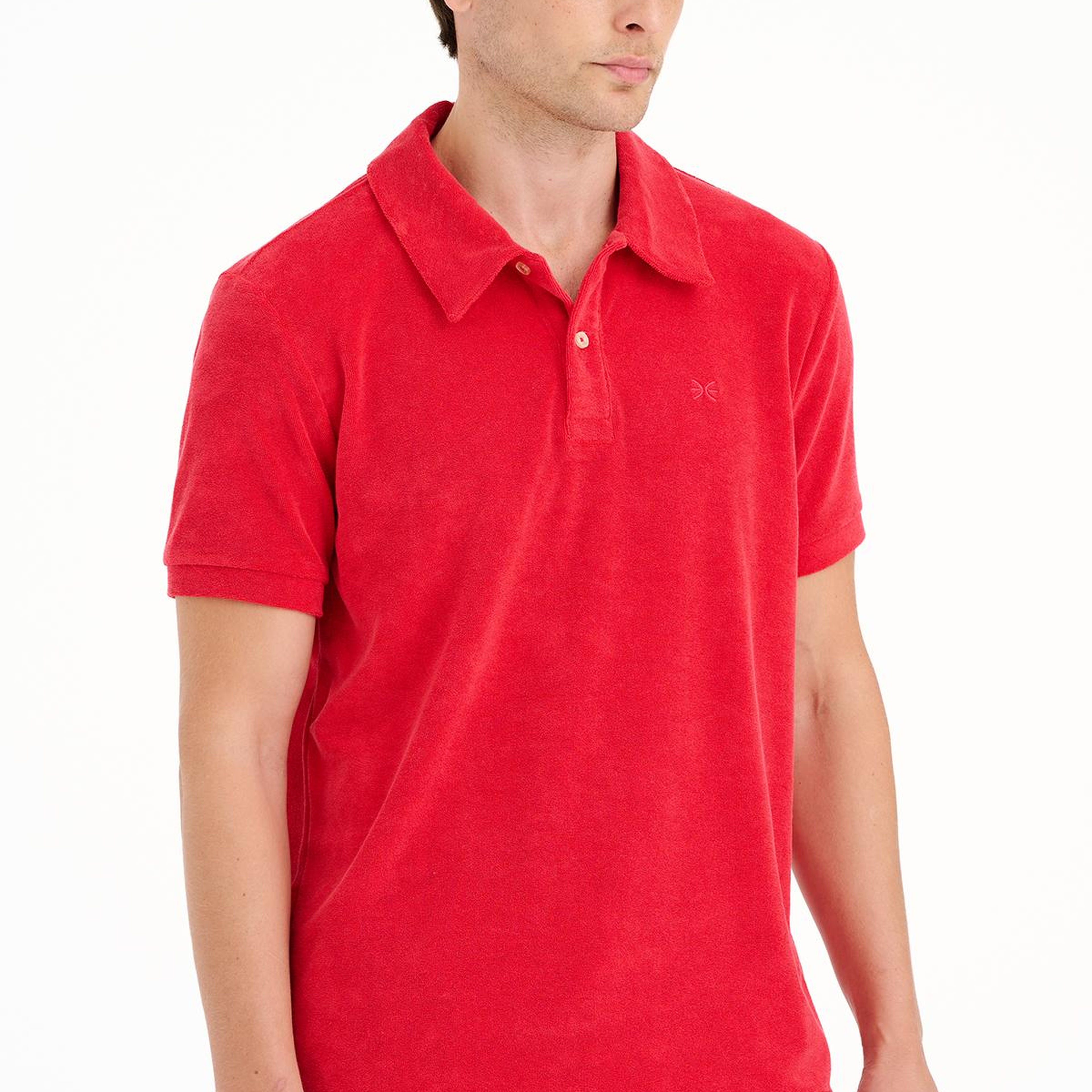 Erkek Mercan Polo Yaka Havlu T-Shirt