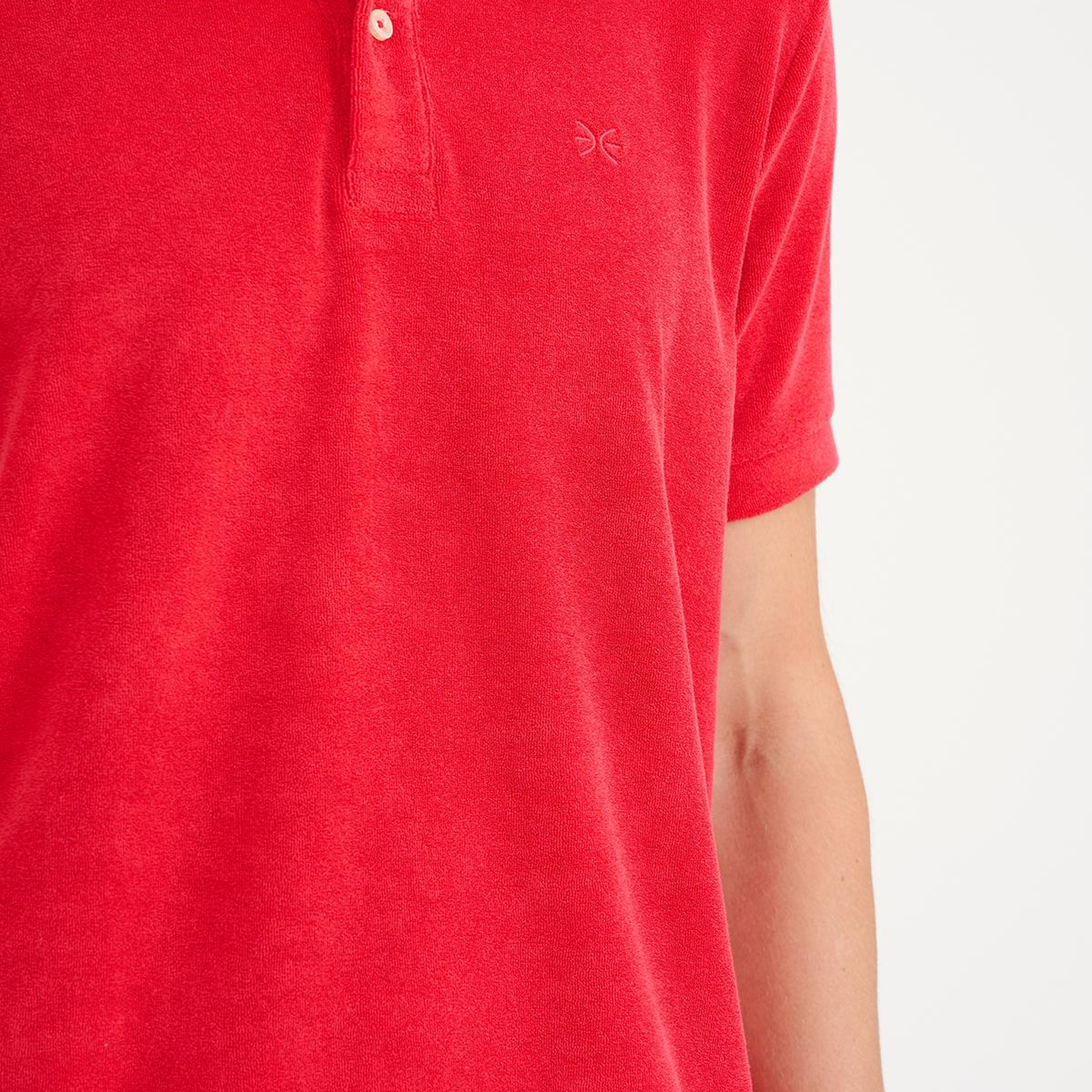 Erkek Mercan Polo Yaka Havlu T-Shirt