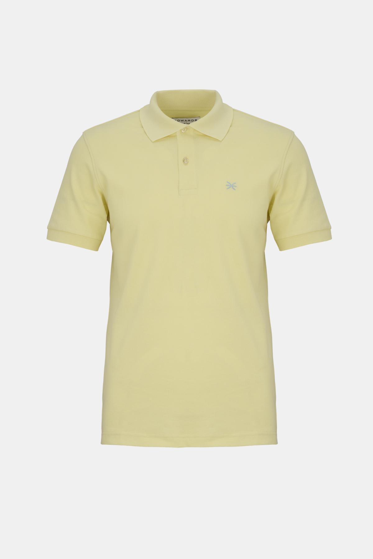 Erkek Açık Sarı Pike Polo Yaka T-Shirt