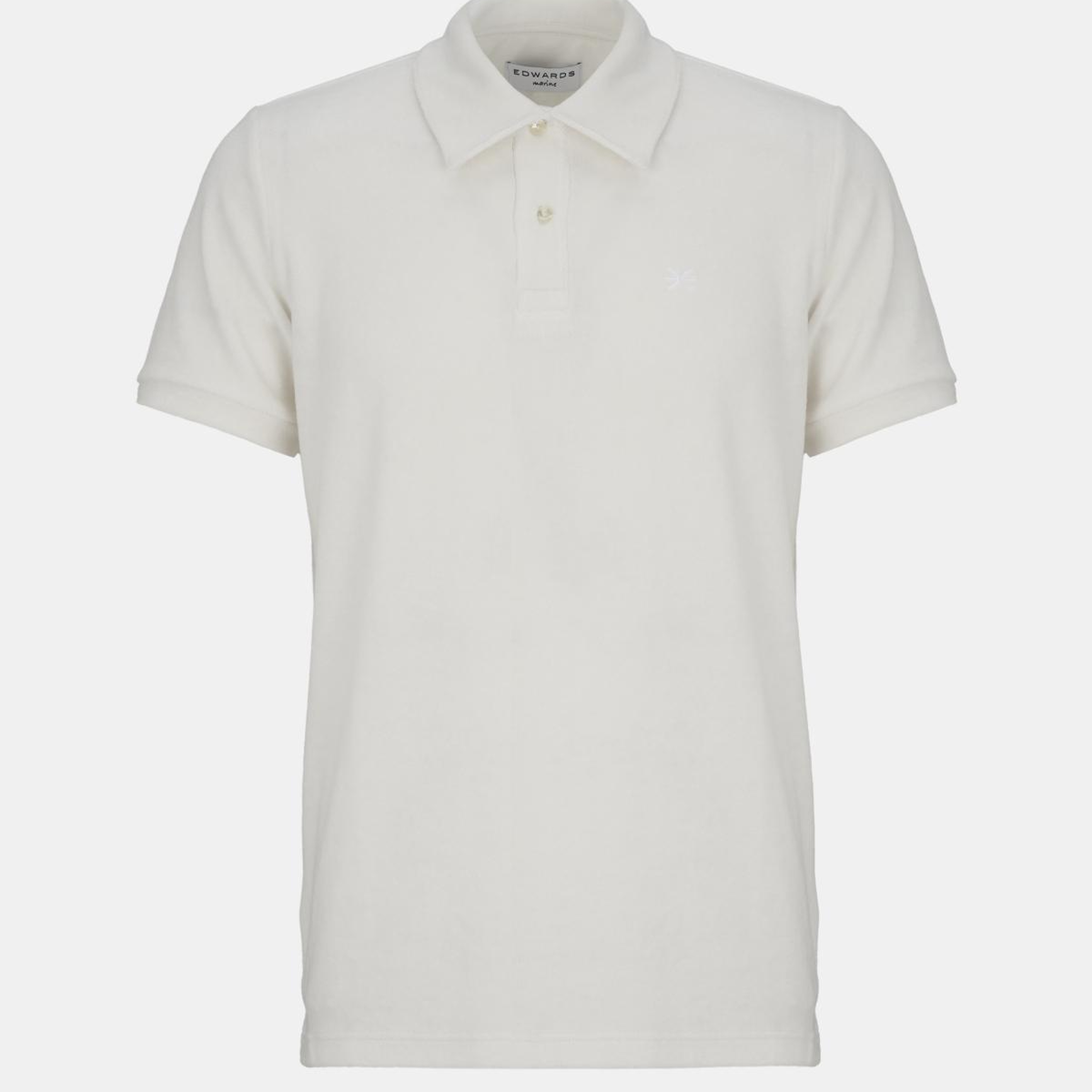 Erkek Beyaz Polo Yaka Havlu T-Shirt