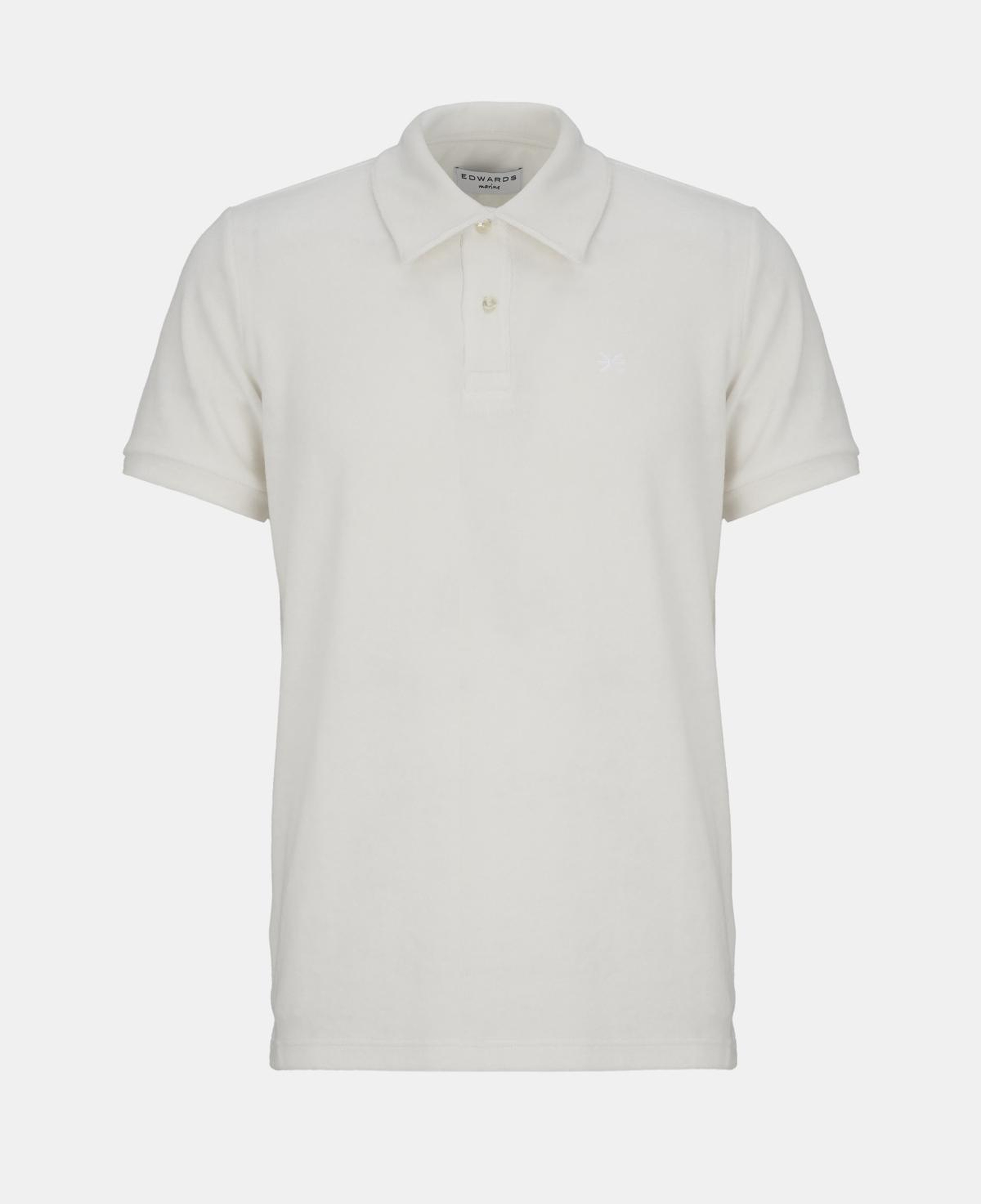 Erkek Beyaz Polo Yaka Havlu T-Shirt