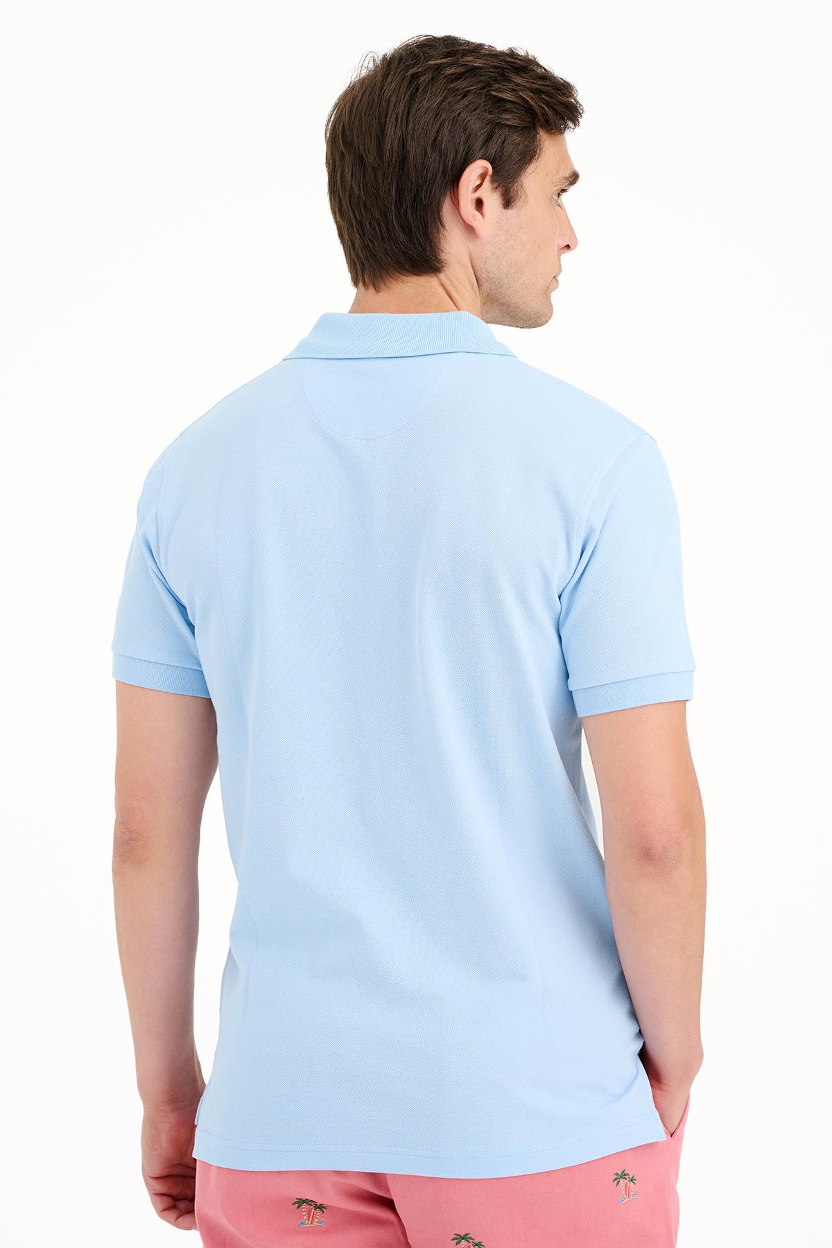 Erkek Mavi Pike Polo Yaka T-Shirt
