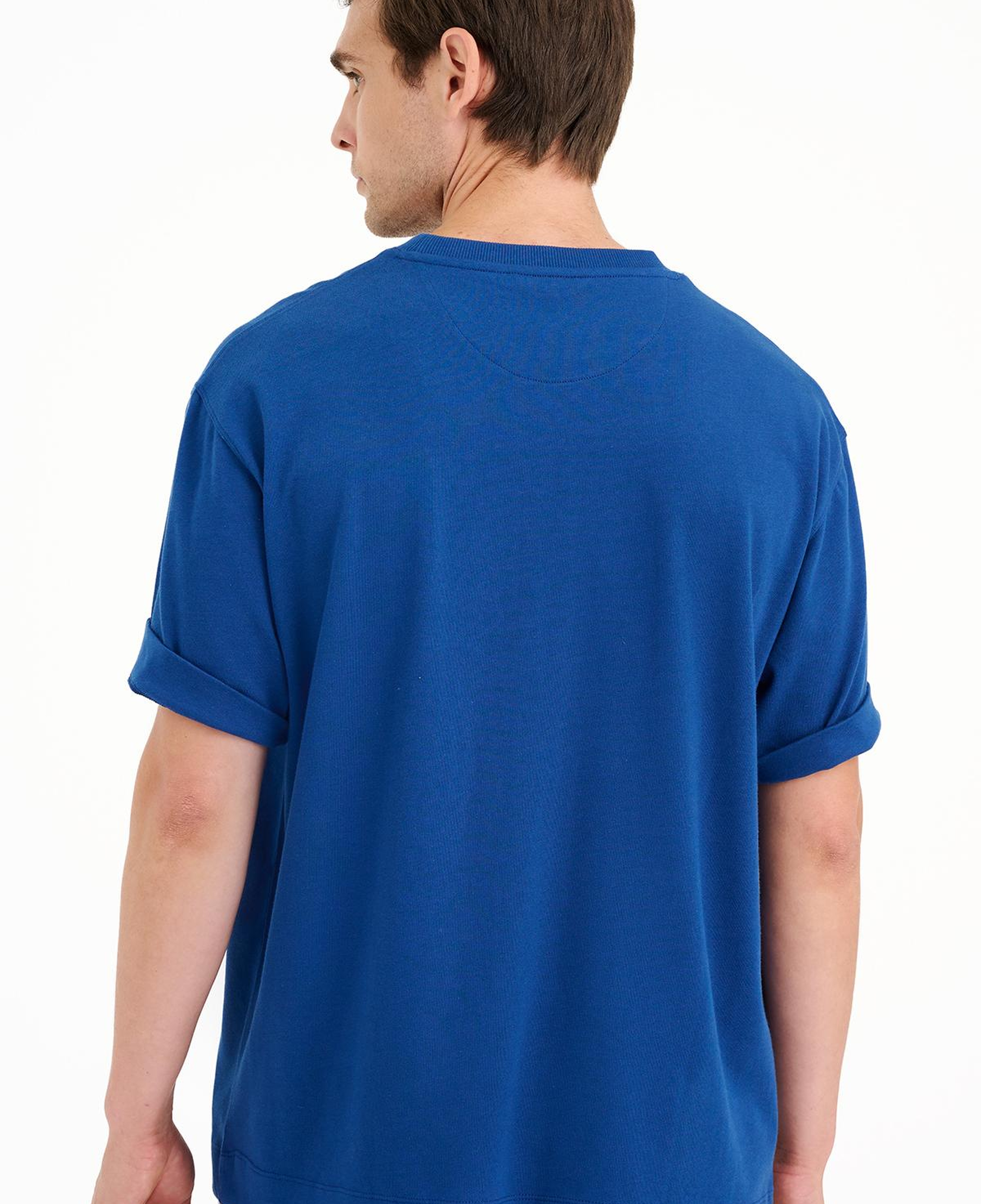 Erkek İndigo Bisiklet Yaka Heavy Jersey T-Shirt