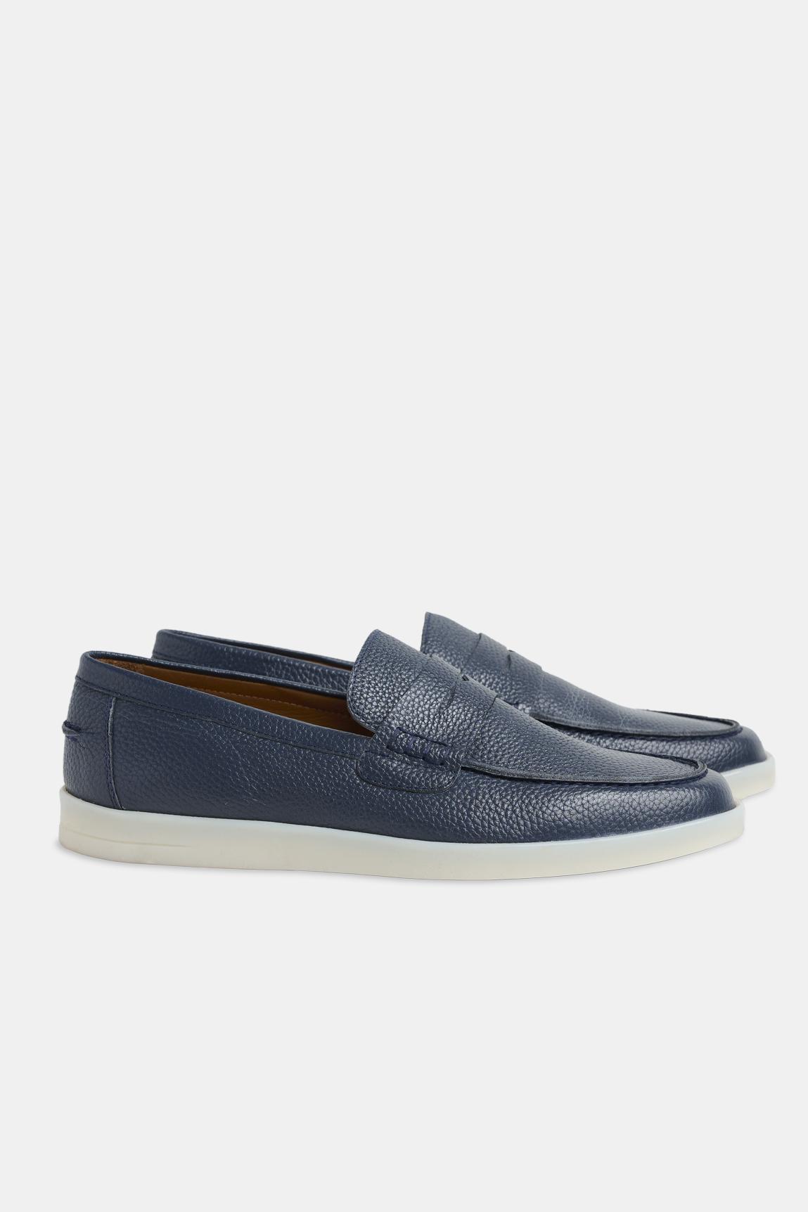 Erkek Lacivert Deri Loafer
