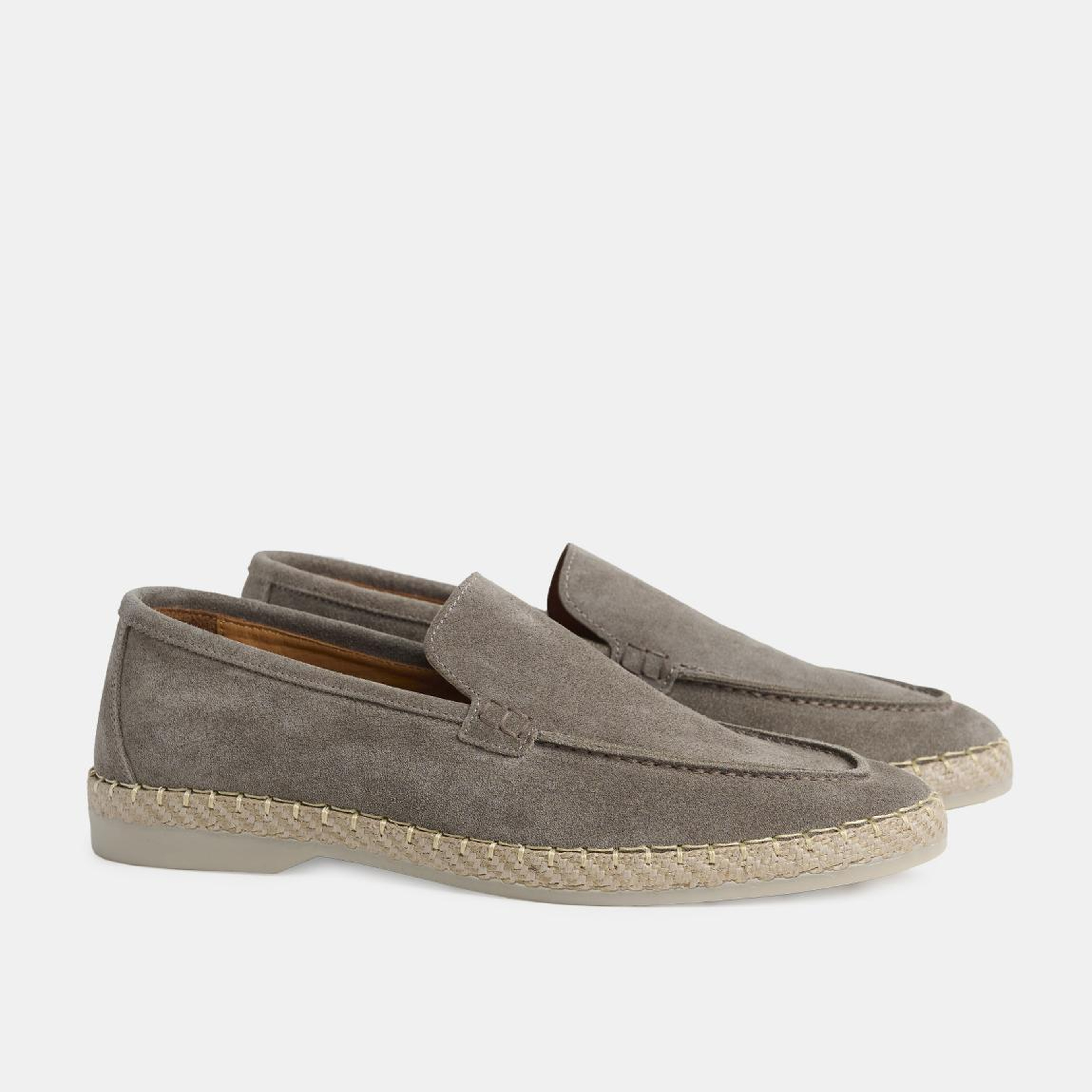 Erkek Gri Süet Loafer