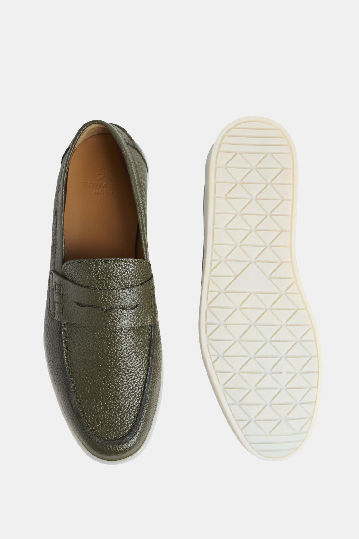 Erkek Haki Deri Loafer