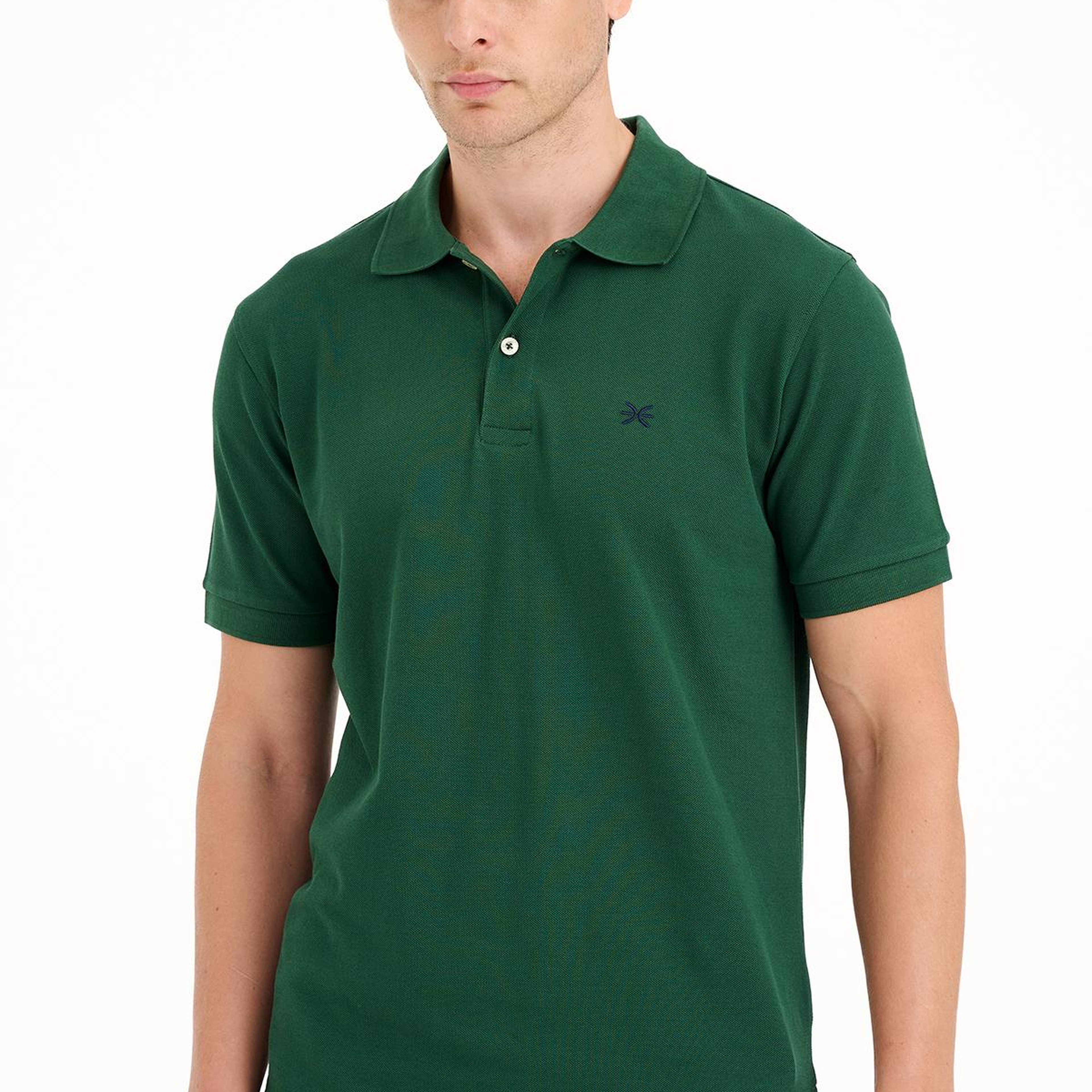 Erkek Koyu Yeşil Pike Polo Yaka T-Shirt