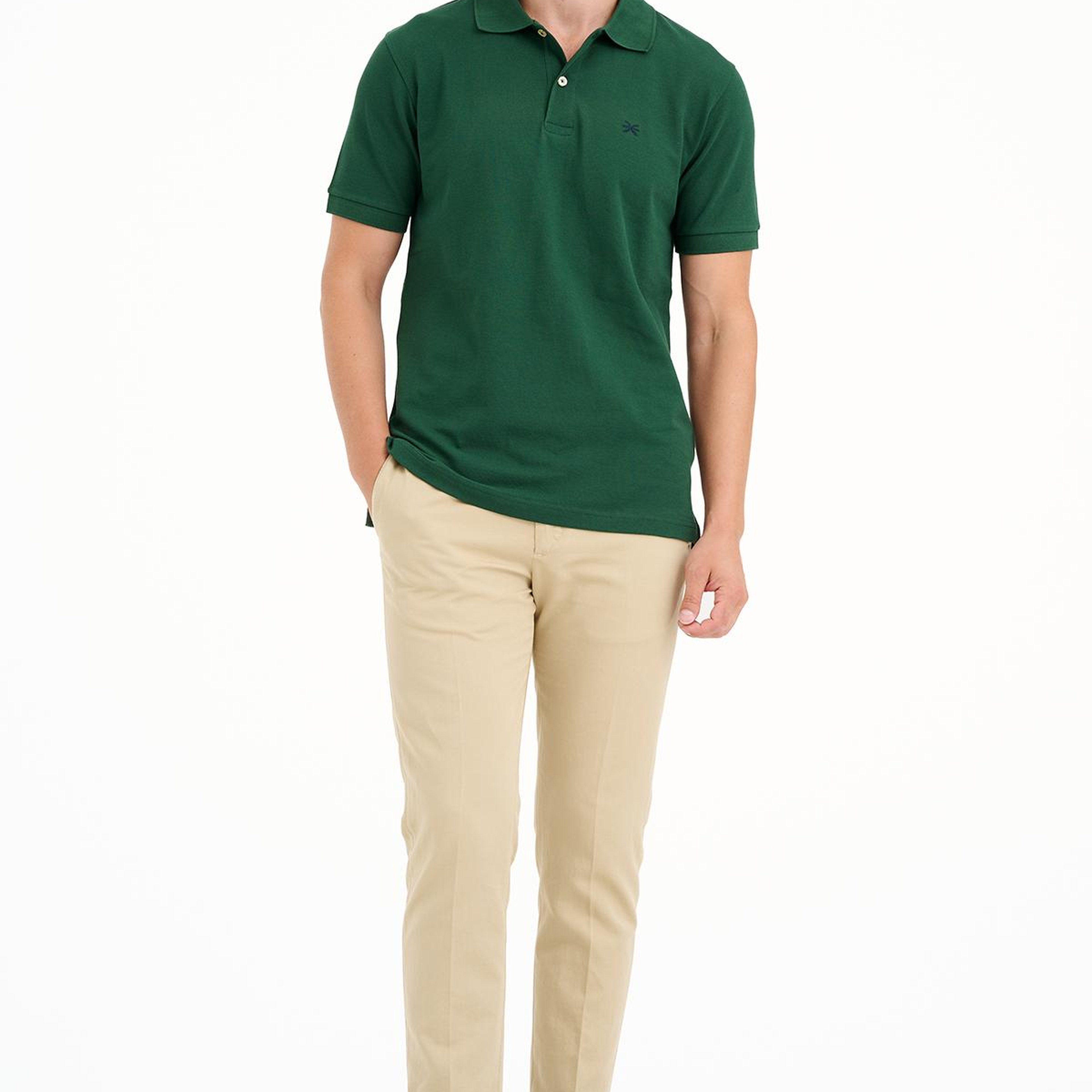 Erkek Koyu Yeşil Pike Polo Yaka T-Shirt