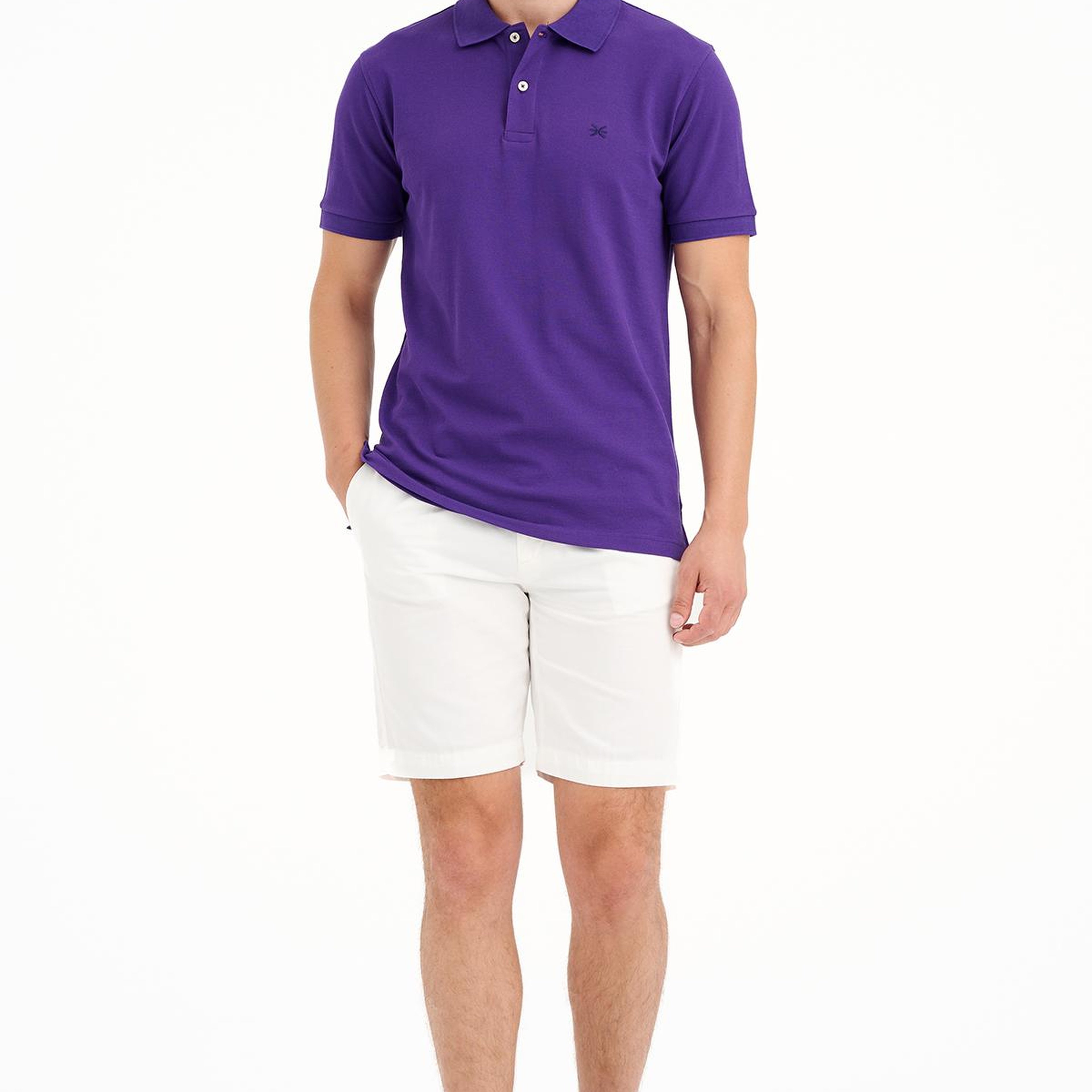 Erkek Mor Pike Polo Yaka T-Shirt