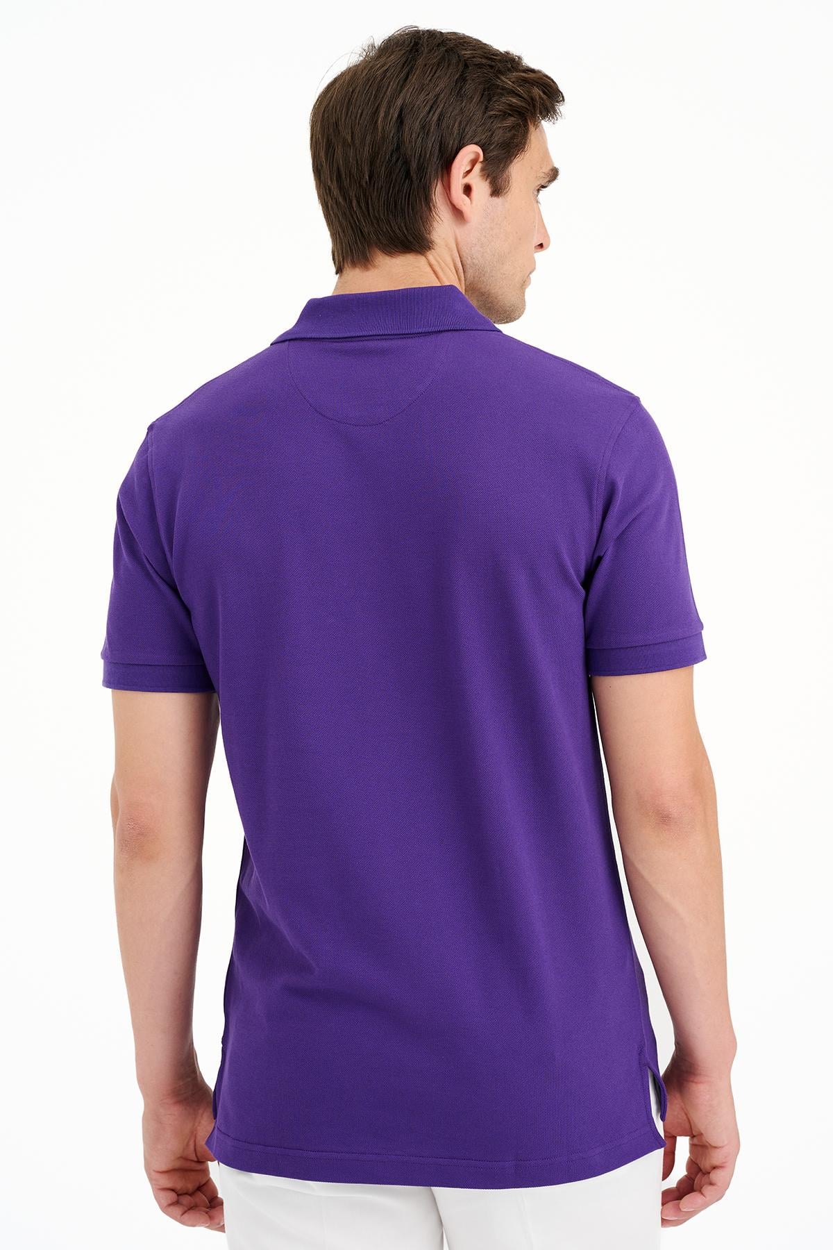 Erkek Mor Pike Polo Yaka T-Shirt