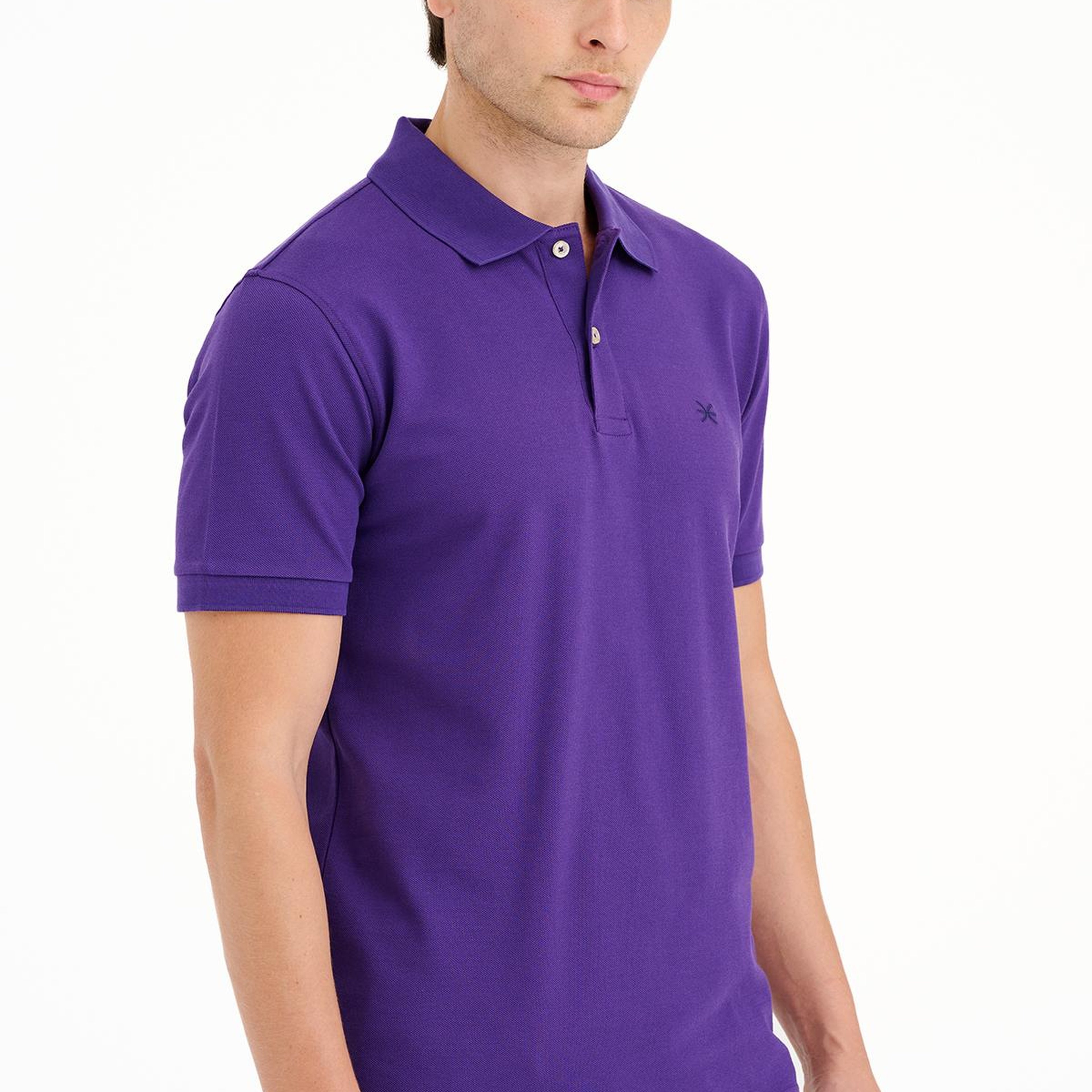 Erkek Mor Pike Polo Yaka T-Shirt